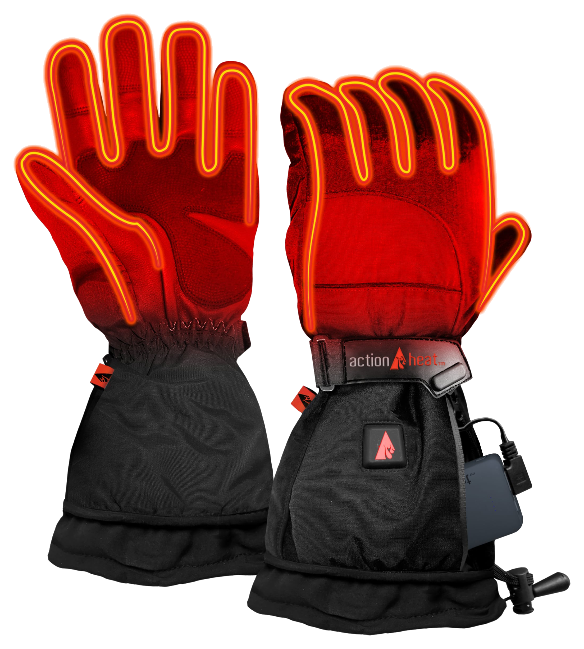 ActionHeat 5V Battery Heated Snow Gloves for Men - Black