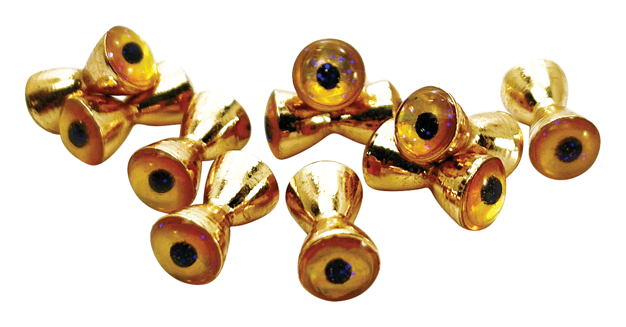 Image of Montana Fly Company Sparkle Dumbbell Eyes 10-Pack - Large - Gold Yellow