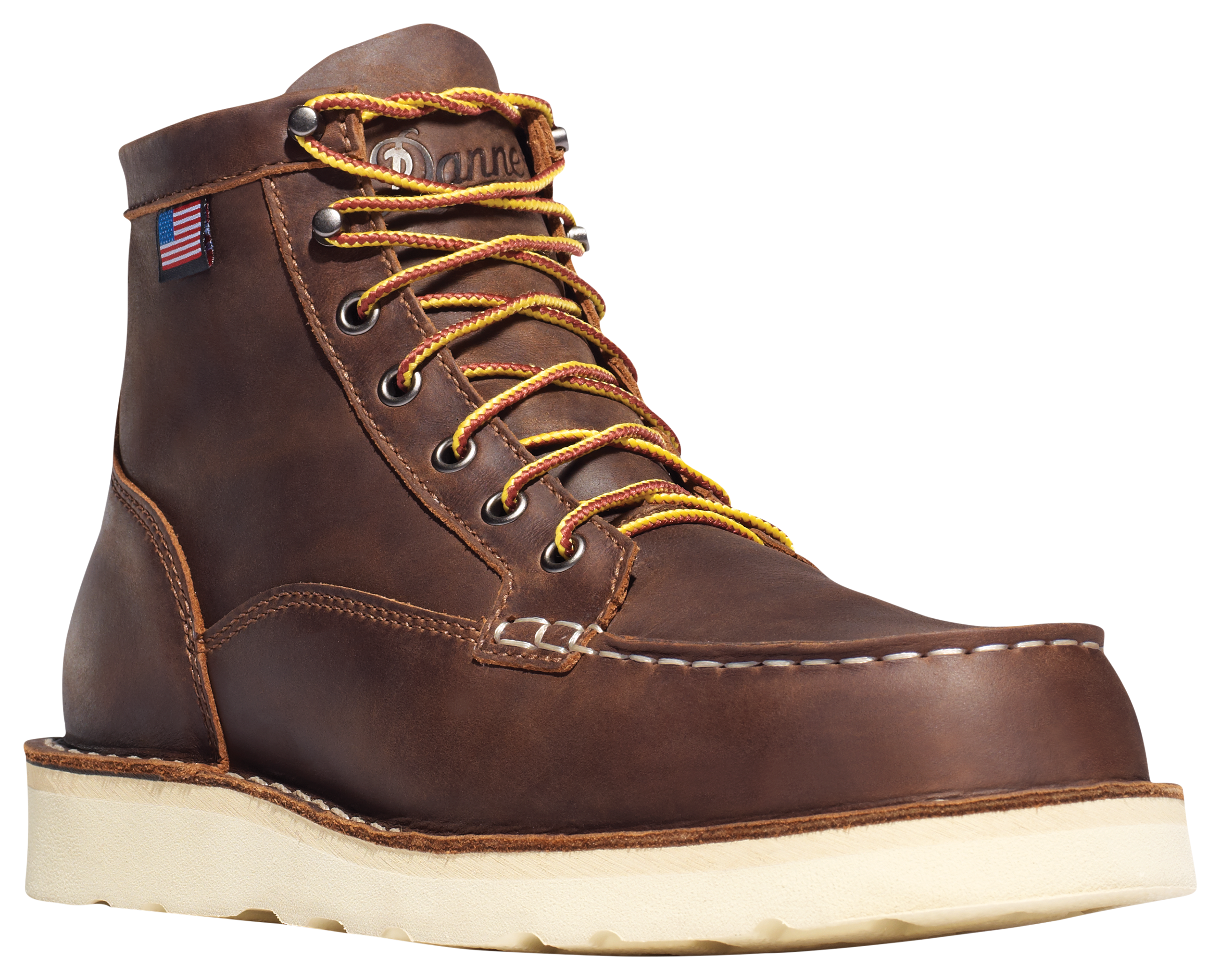 Image of Danner Bull Run Moc Toe Wedge Work Boots for Men - Brown - 15M