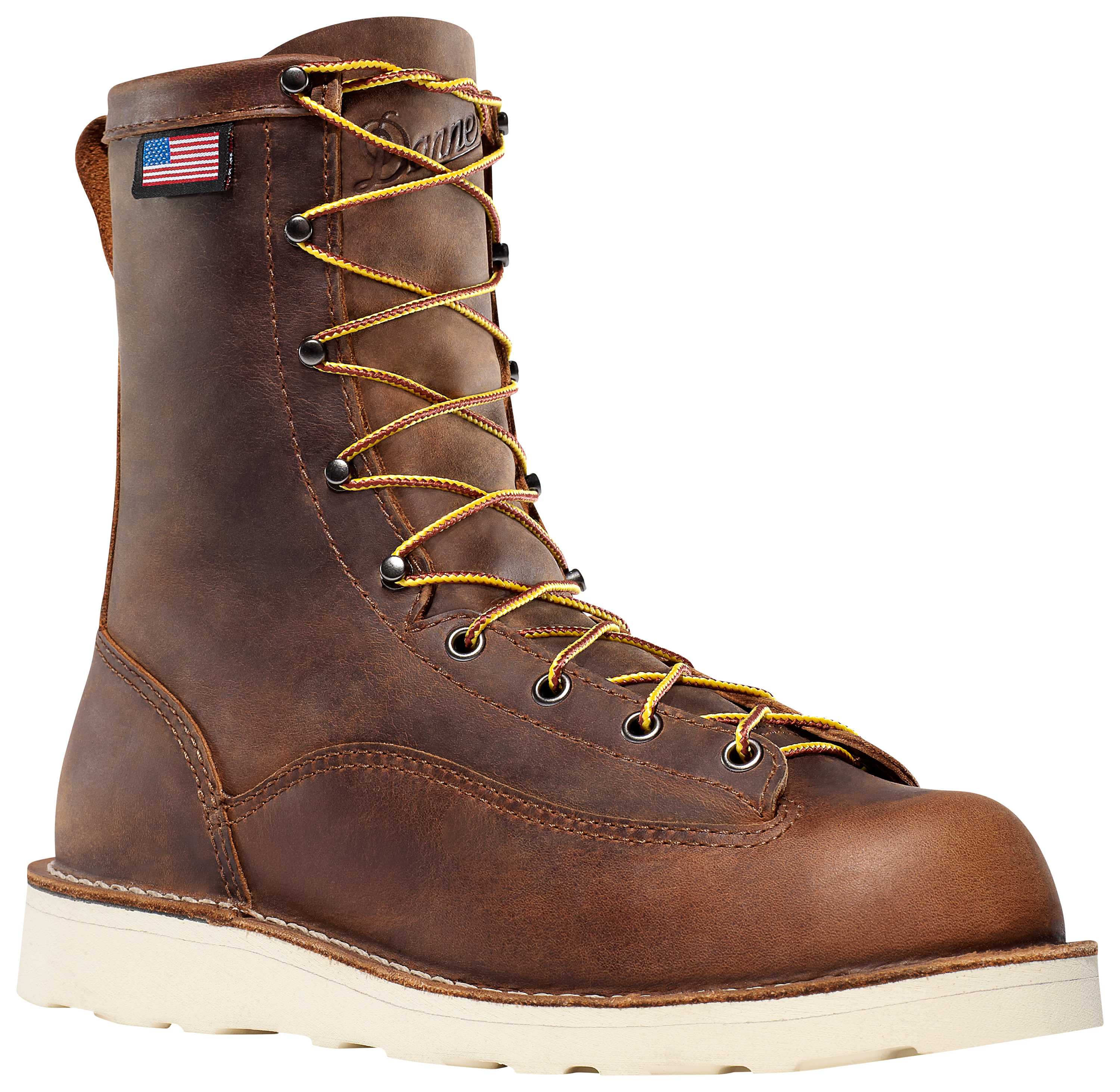 Image of "Danner Bull Run 8"" Wedge Work Boots for Men - Brown - 13W"