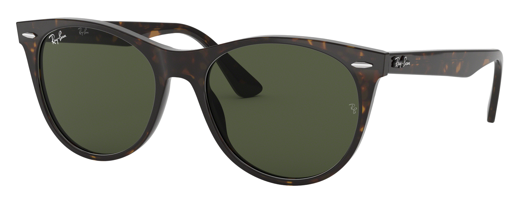 Image of Ray-Ban Wayfarer II Classic RB2185 Evolve Glass Sunglasses - Havana/Green - Standard