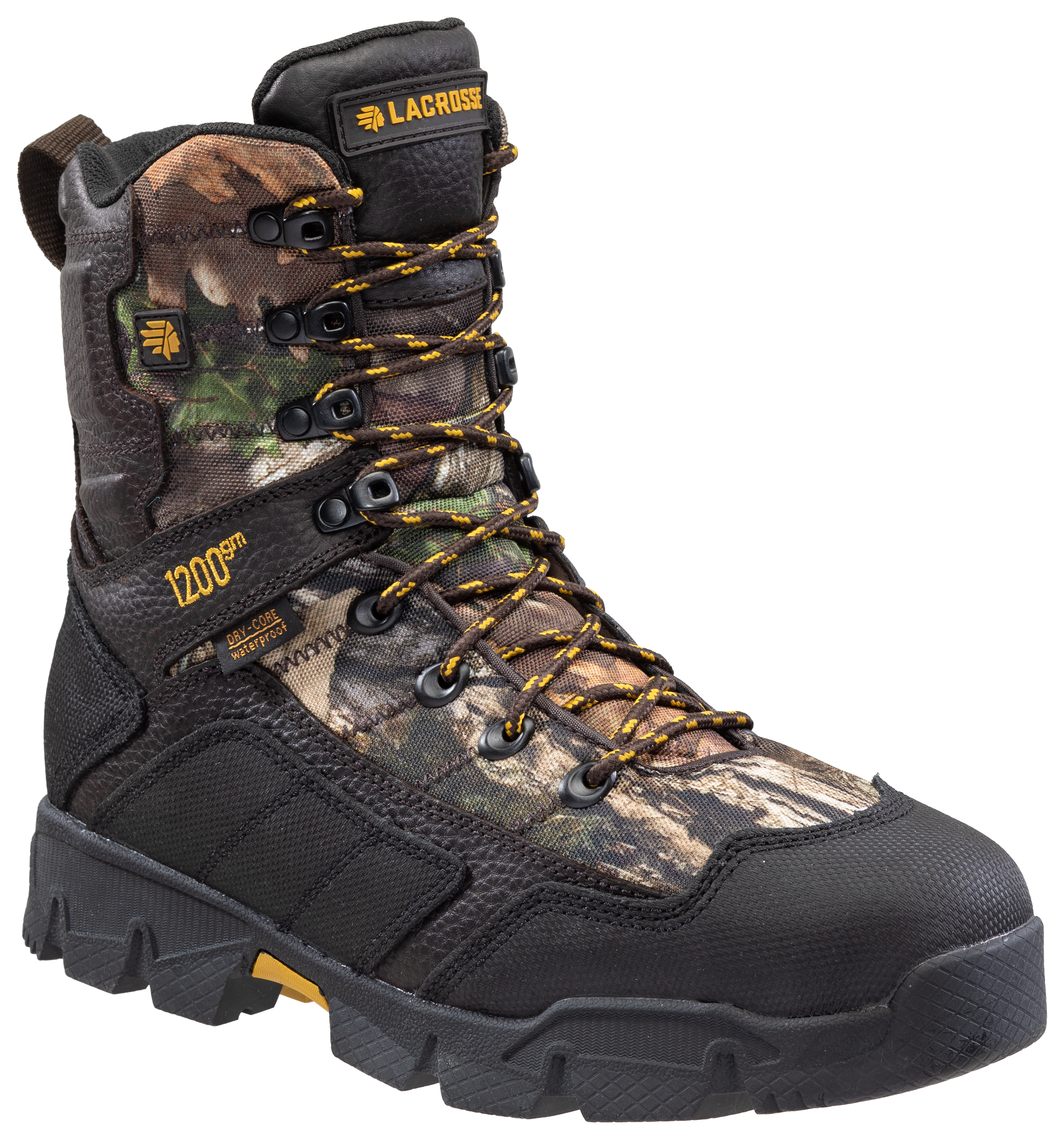 Image of LaCrosse Cold Snap 1200 Insulated Waterproof Hunting Boots for Men - Mossy Oak Break-Up Country - 8.5M