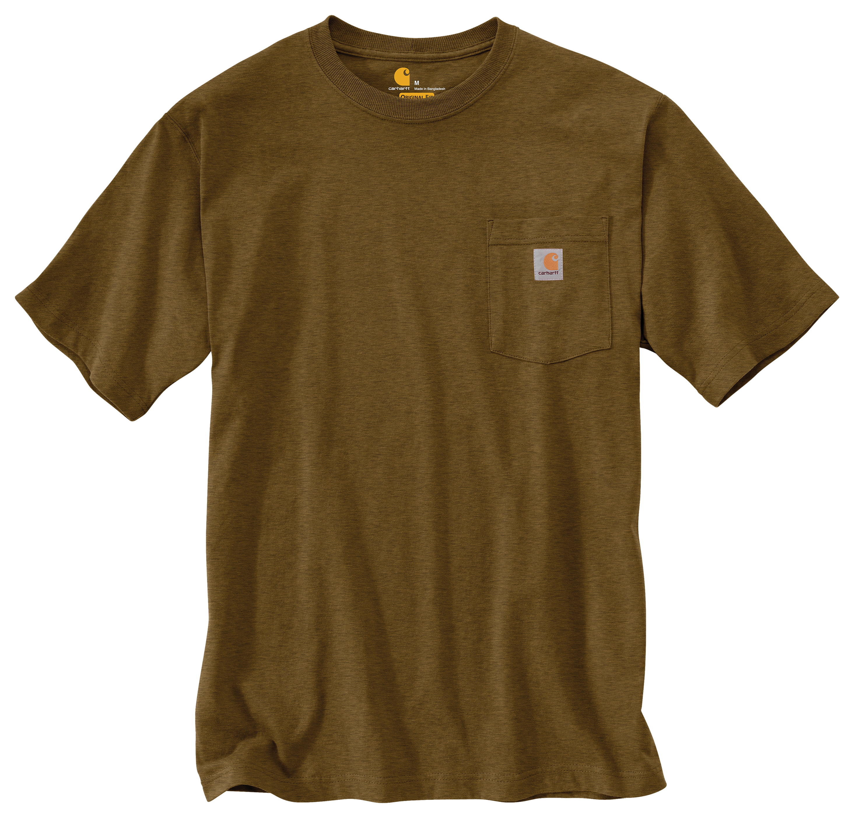 Image of Carhartt Loose Fit Heavyweight Short-Sleeve Pocket T-Shirt for Men - Oiled Walnut Heather - 5XL