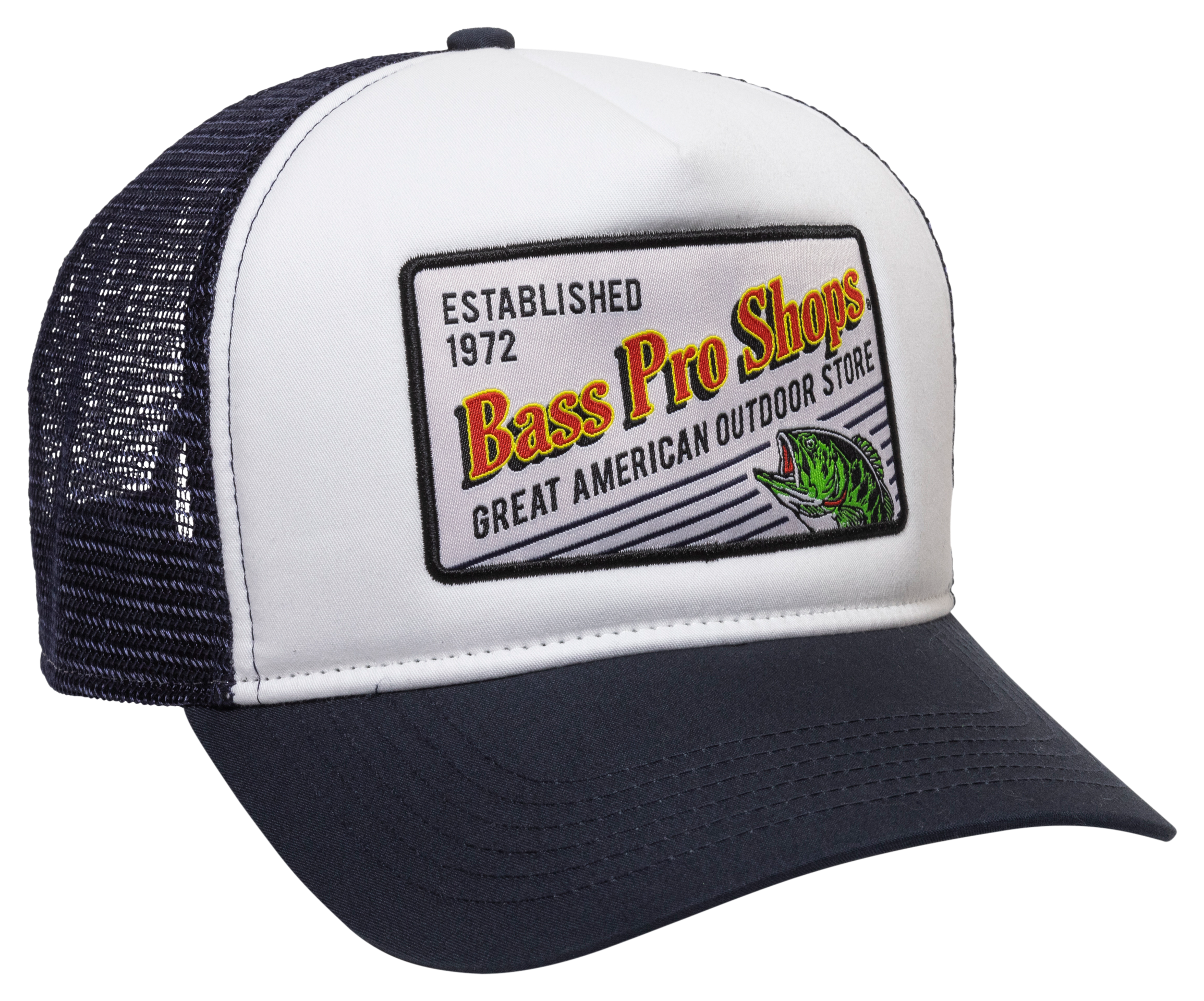 Bass Pro Shops Bass Pro Shops White Snapback Trucker Hat