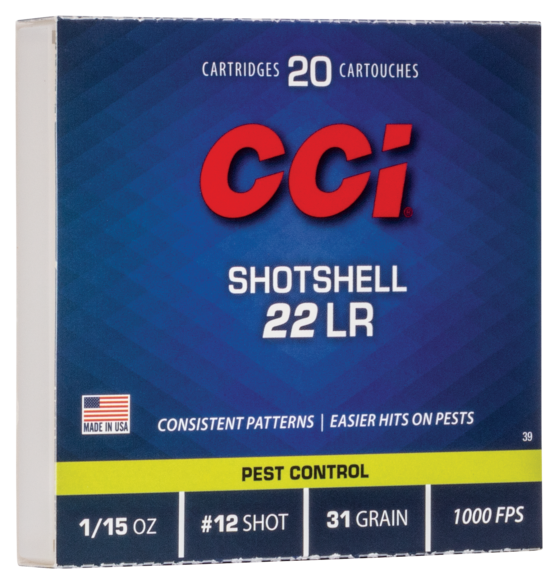 CCI Shotshell .22LR #12 Shot Aluminum Case Rimfire Ammo