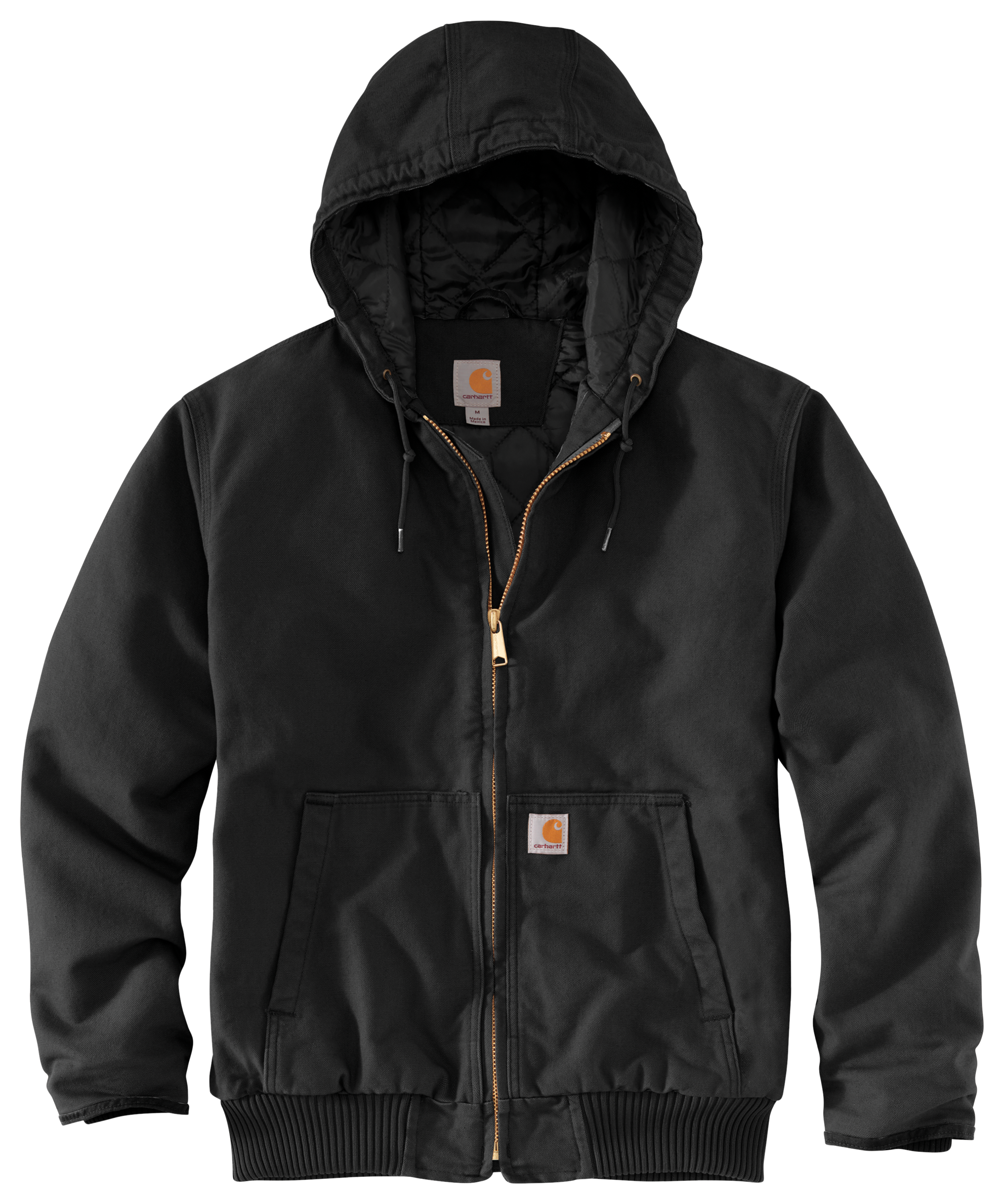 Image of Carhartt Washed Duck Active Jacket for Men - Black - 2XLT