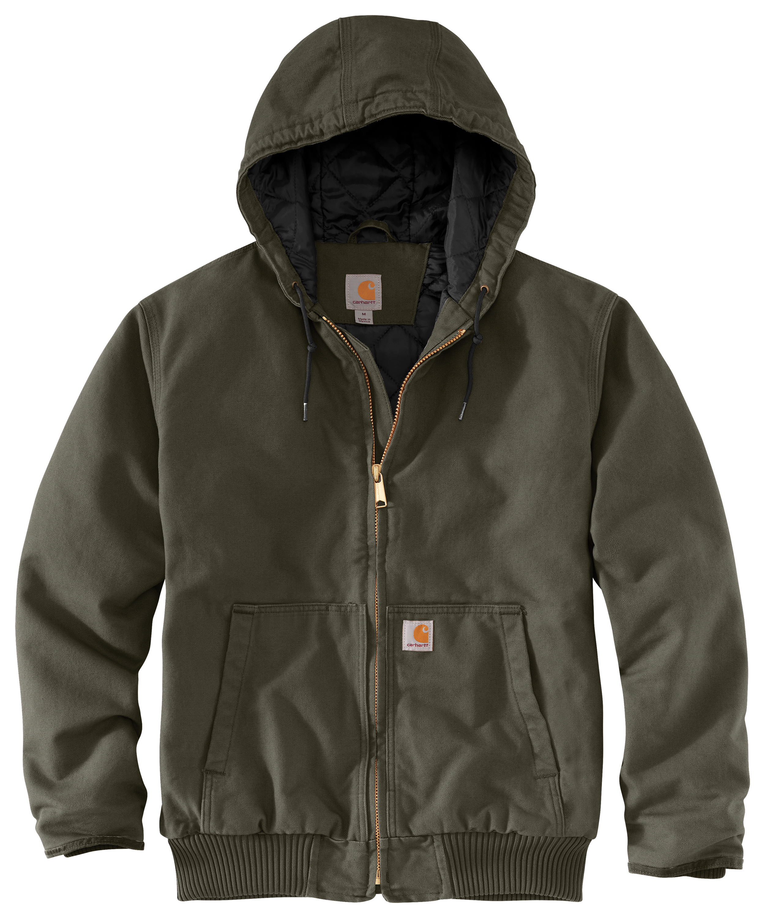 Image of Carhartt Washed Duck Active Jacket for Men - Moss - M