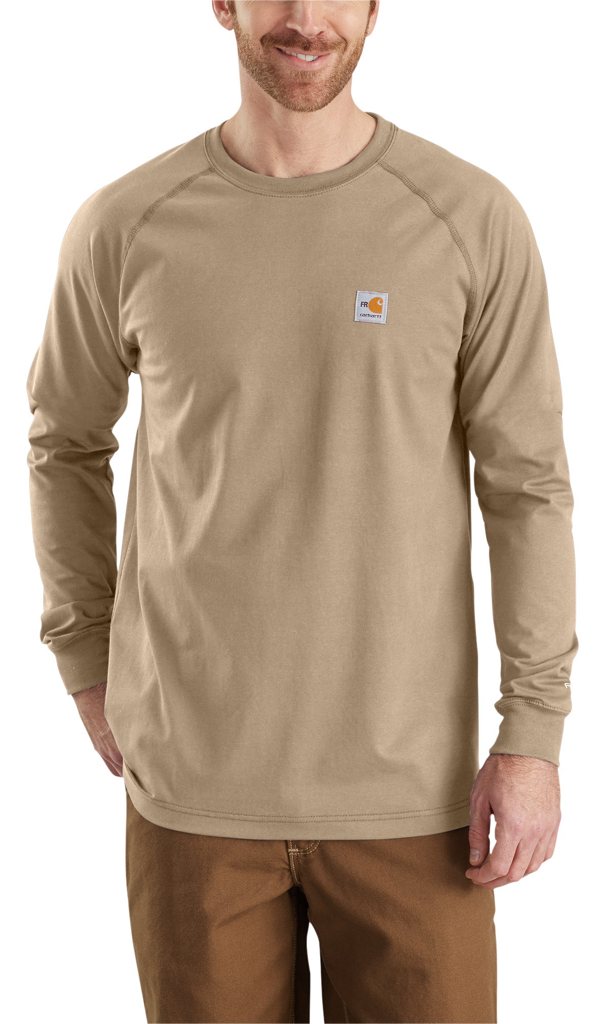 Carhartt Men's Flame-Resistant Force Long-Sleeve T-Shirt | Khaki | 2XL Tall
