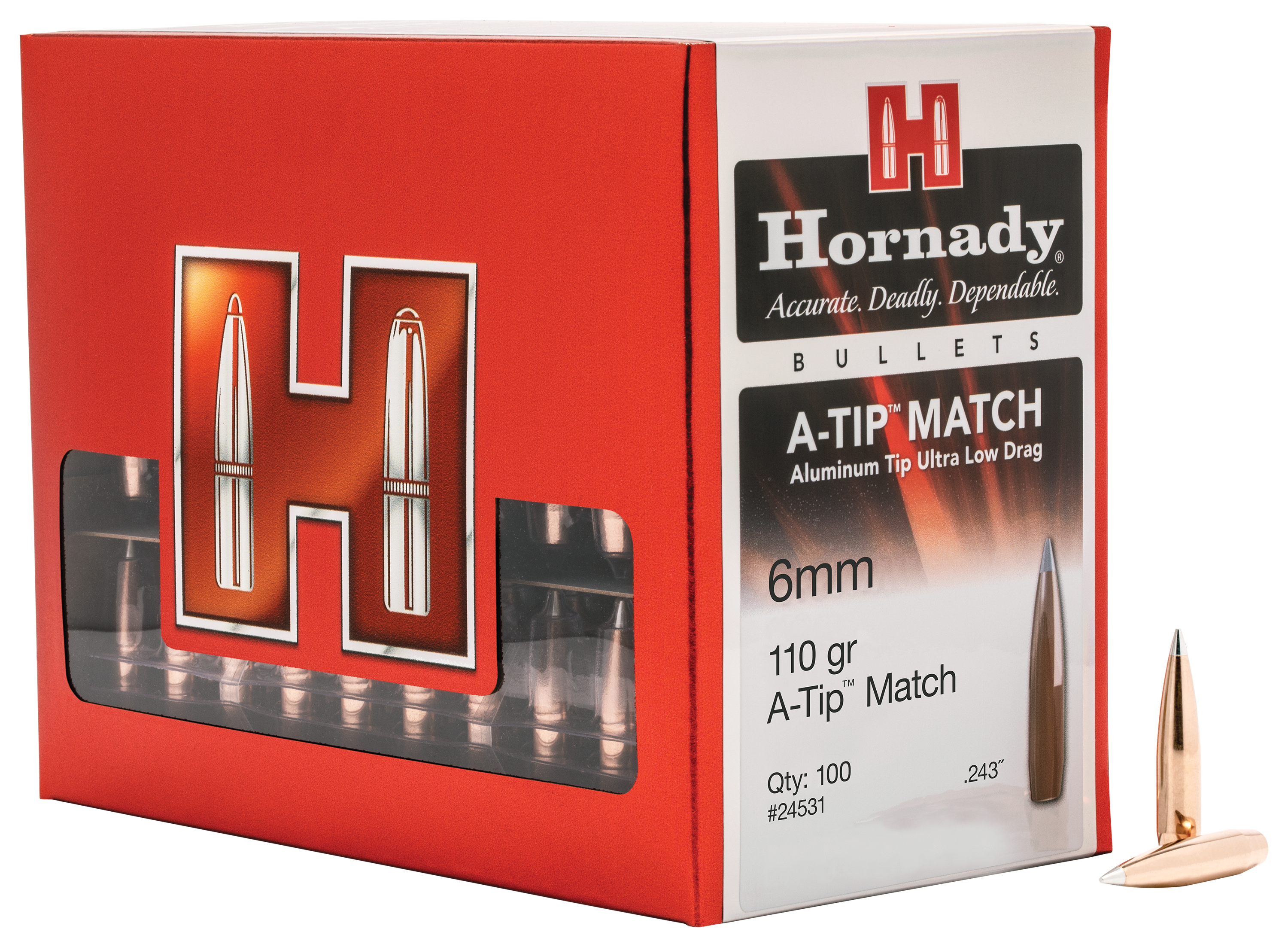 Hornady A-TIP Match Rifle Bullets - 6mm - 110 Grain