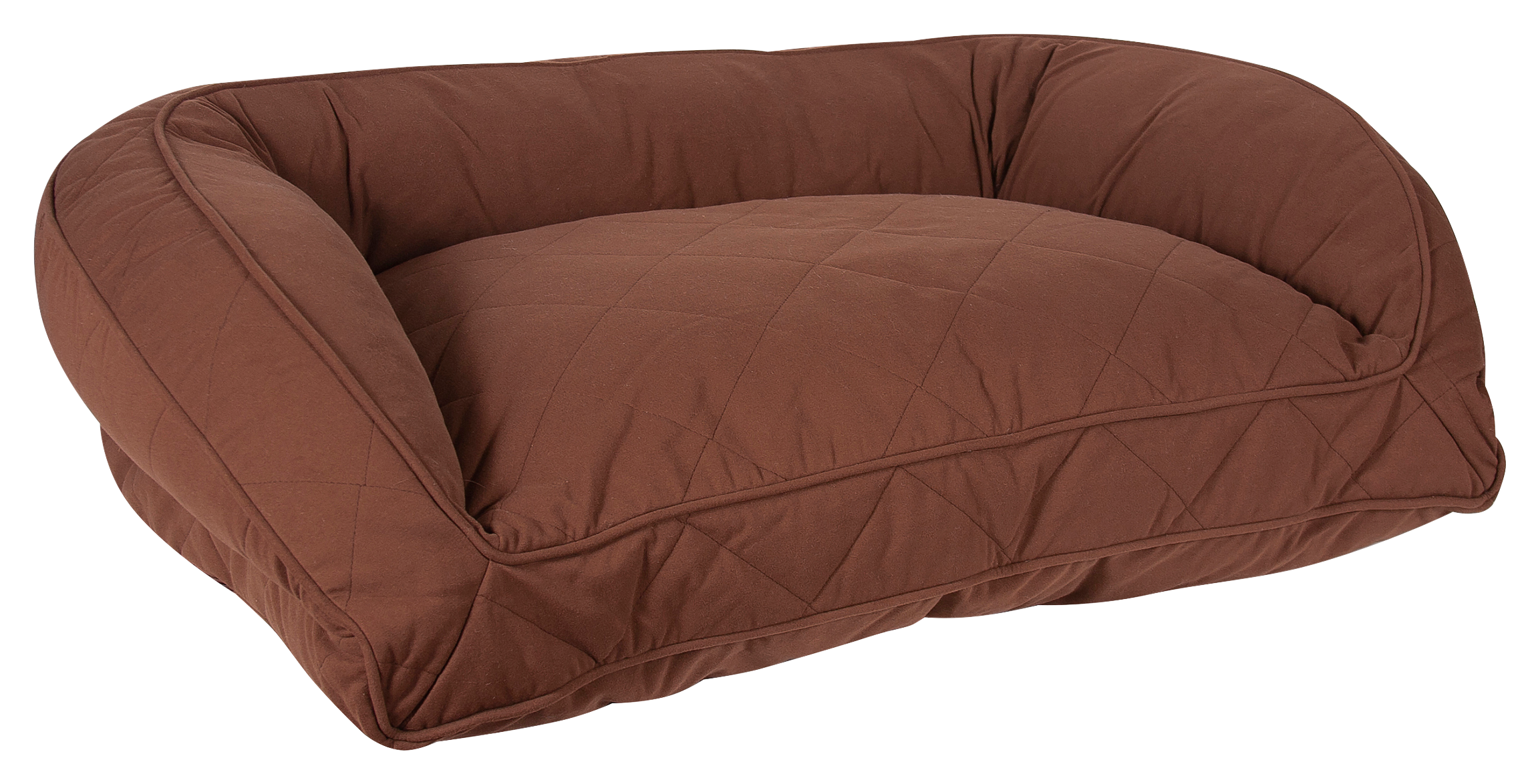 Carolina Pet Company Quilted Microfiber Bolster Pet Bed - Chocolate - Up to 50 lbs. - Carolina Pet Company