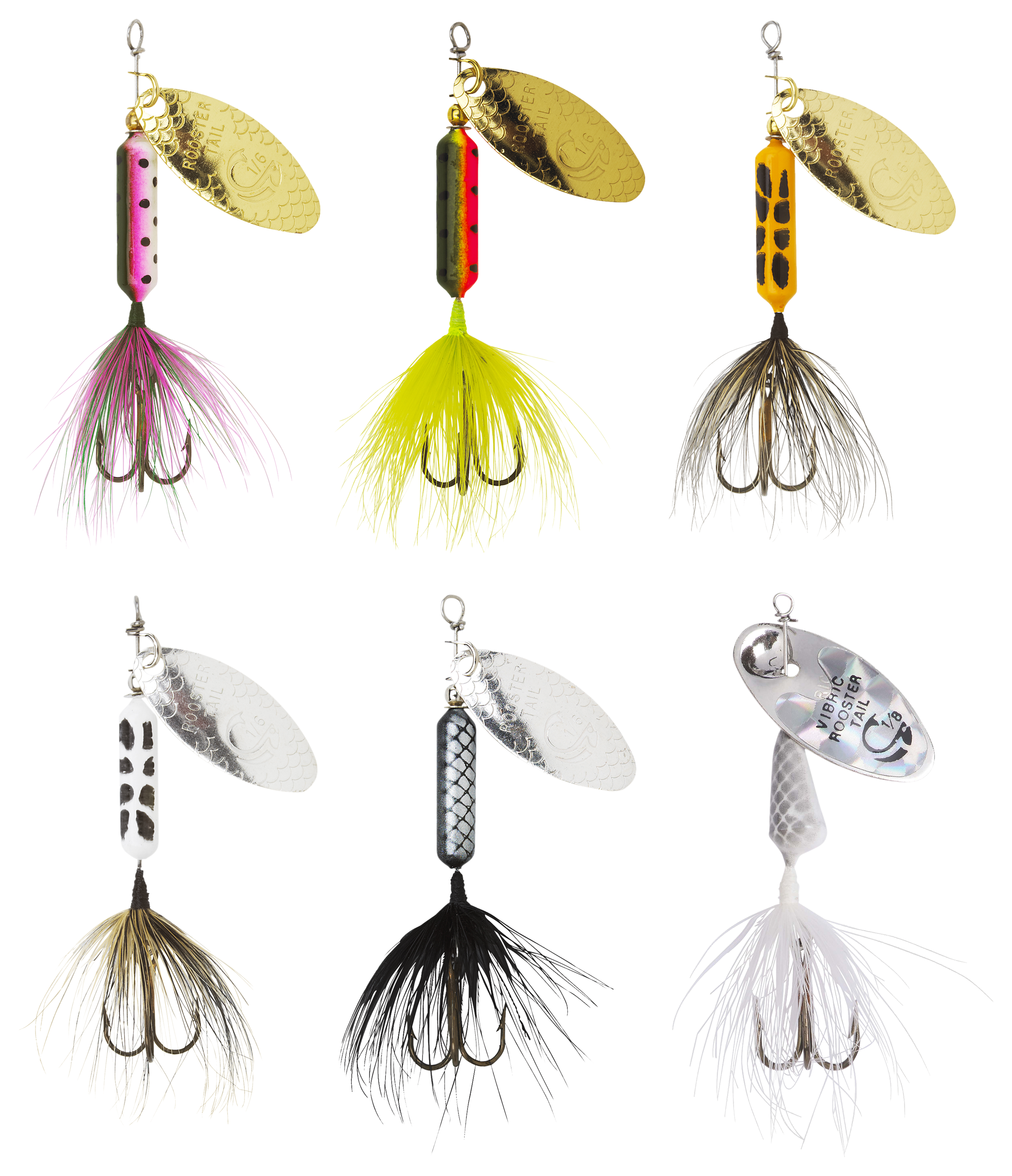 10Pcs Spinner Crankbait Rooster Tail Bass Trout Fishing Lure Lot Gear  Tackle Box
