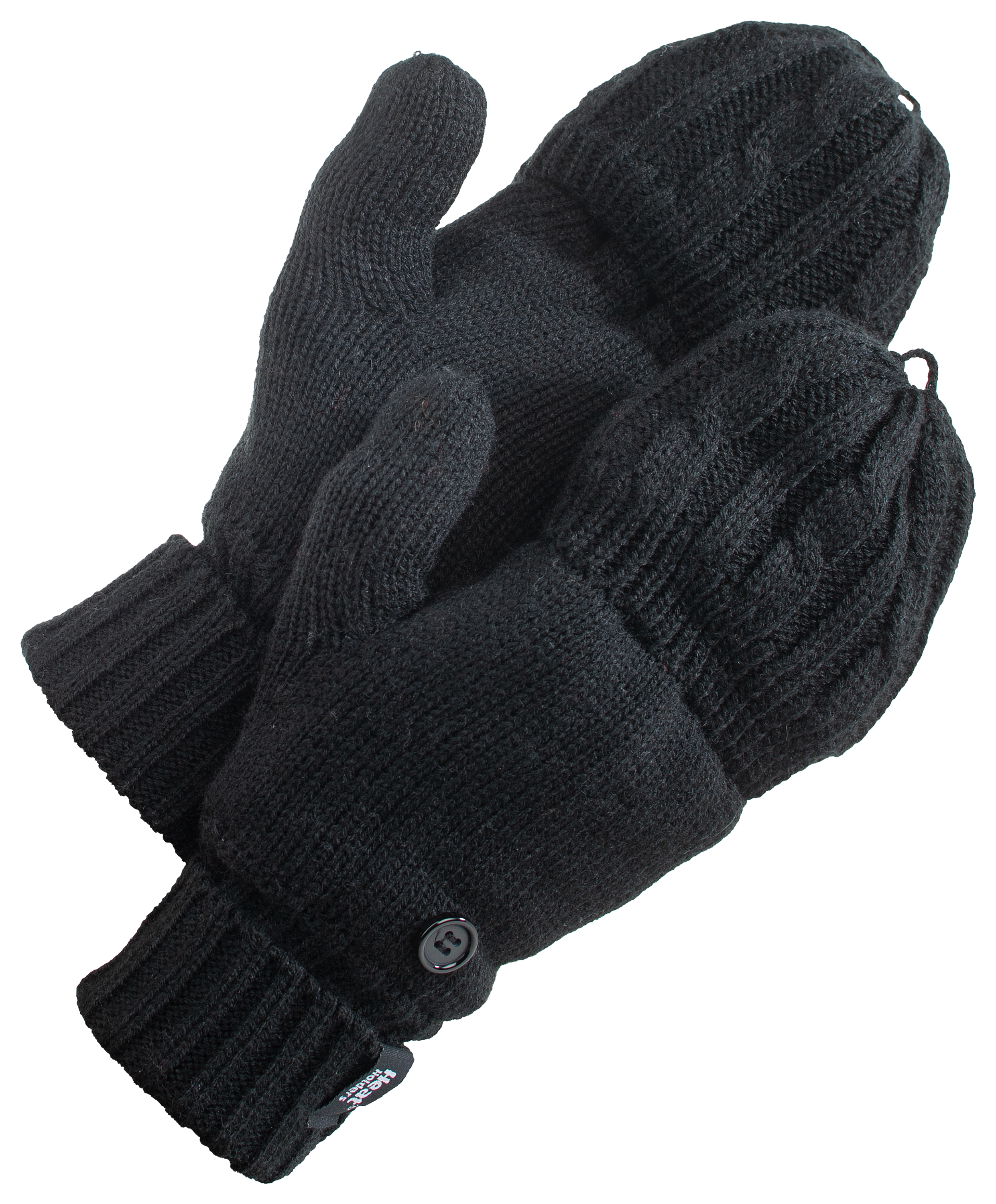 Image of Heat Holders Cable-Knit Converter Gloves for Ladies - Black