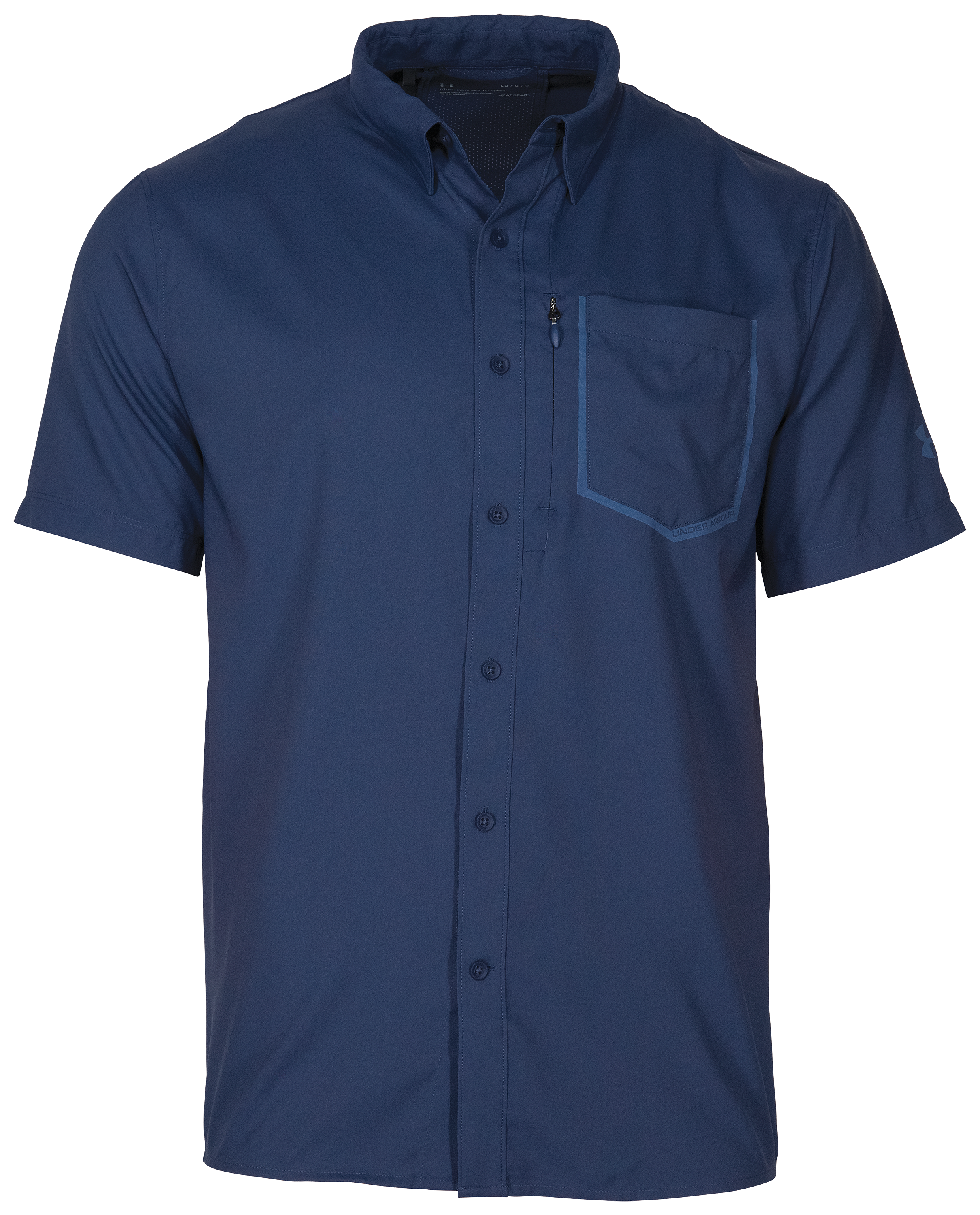 Image of Under Armour High Tide Short-Sleeve Shirt for Men - Blue Ink/Hushed Blue