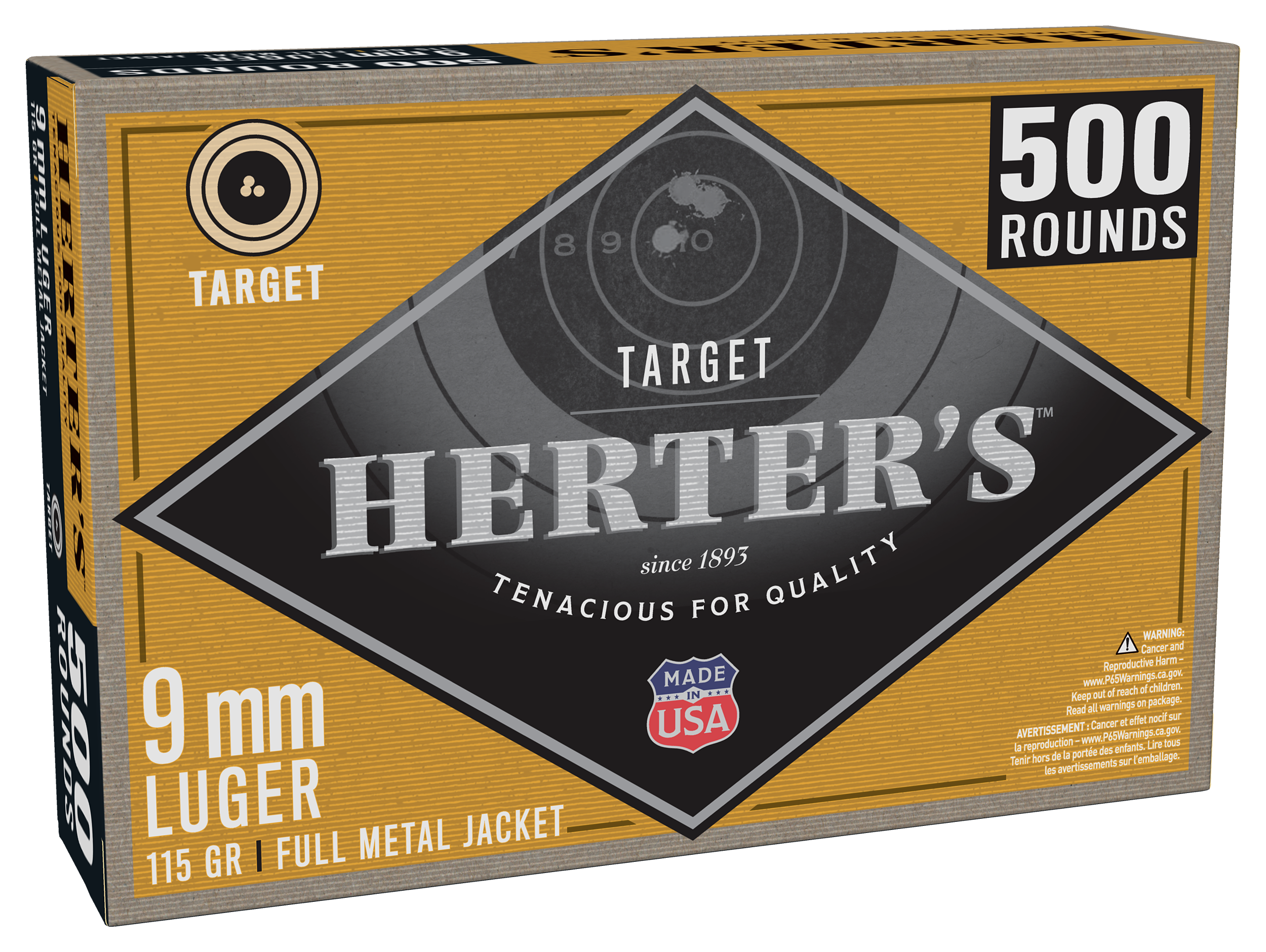 Herter's Target 9mm Luger 115 Grain Handgun Ammo - 500 Rounds