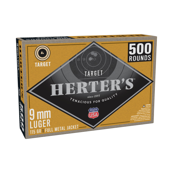 Herter's Target 9mm Luger 115 Grain Handgun Ammo - 500 Rounds