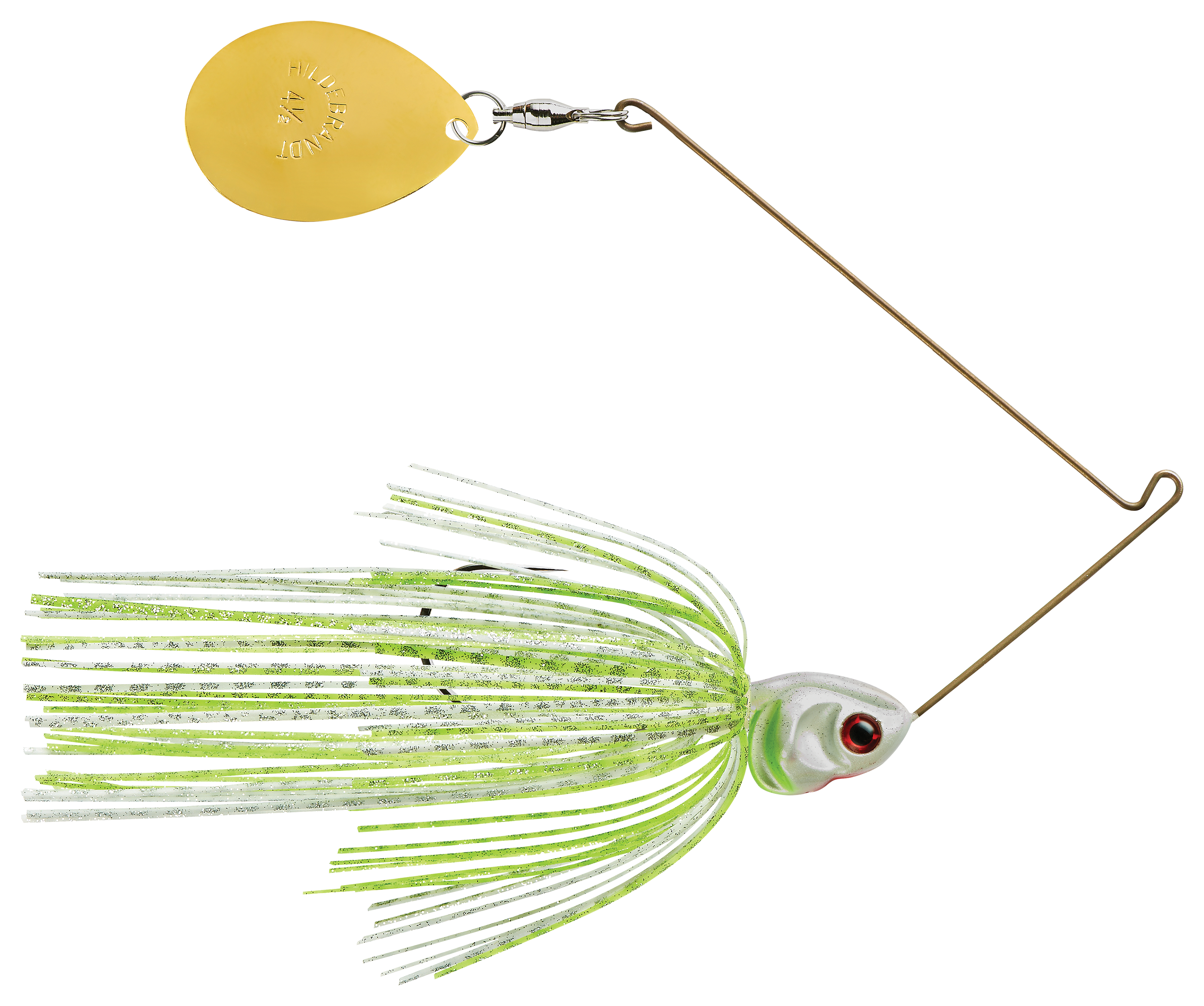 Image of BOOYAH Covert Series Single Colorado Spinnerbait - 1/2 oz. - White/Chartreuse/Silver Scale