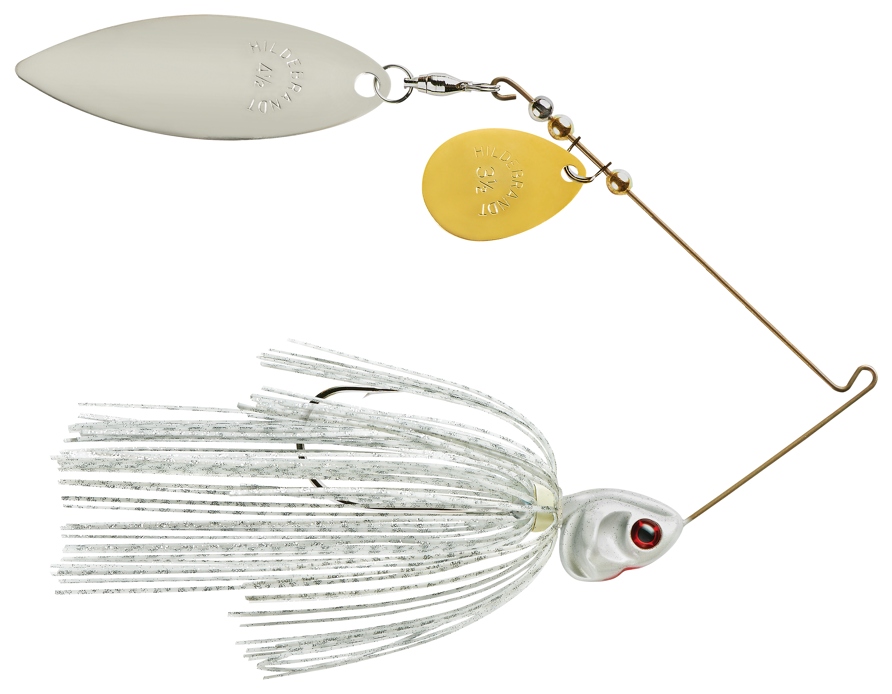 Image of BOOYAH Covert Series Tandem Spinnerbait - 1/2 oz. - White/Silver Scale