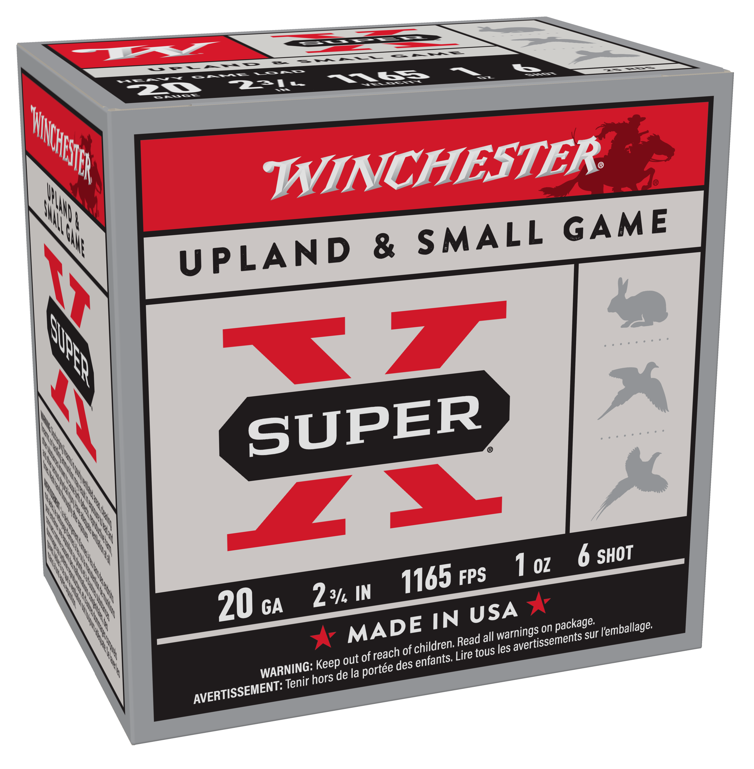 Image of "Winchester Super-X Game Load Shotshells - 20 Gauge - #6 Shot - 2.75"" - 250 Rounds"