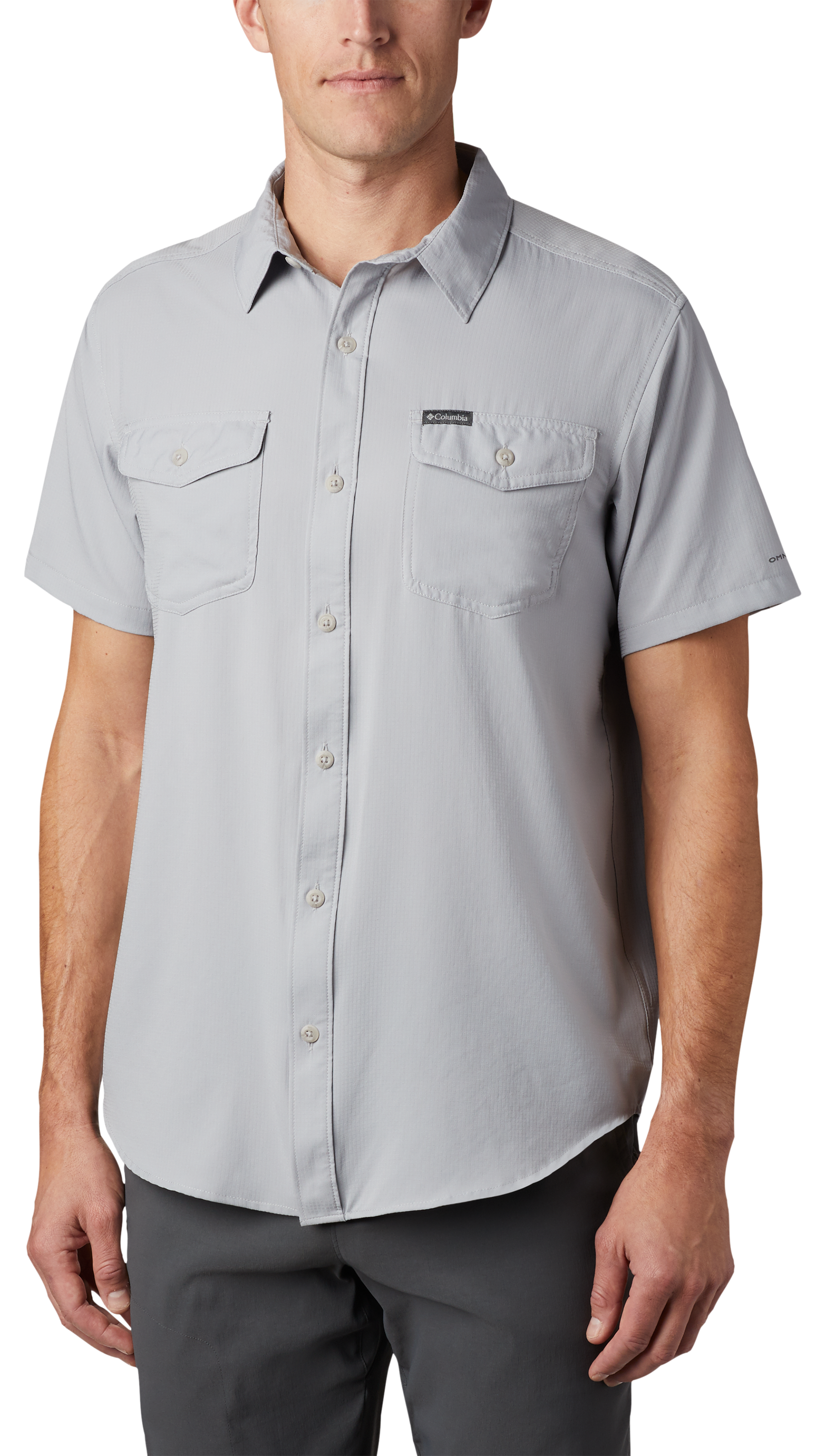 Image of Columbia Utilizer II Solid Short-Sleeve Shirt for Men - Columbia Grey - L