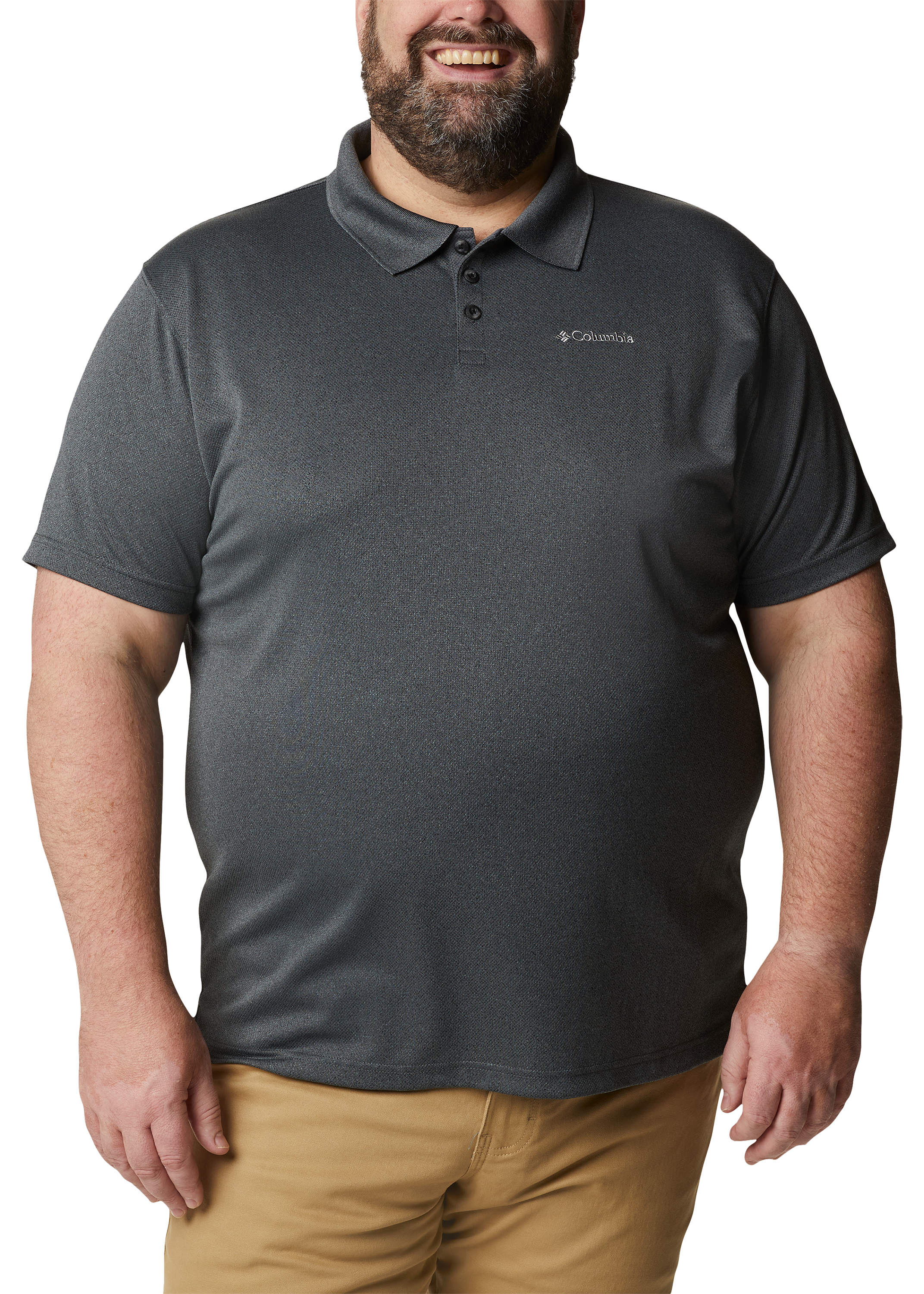 Columbia Utilizer Short-Sleeve Polo for Men - Shark Heather - 4XL