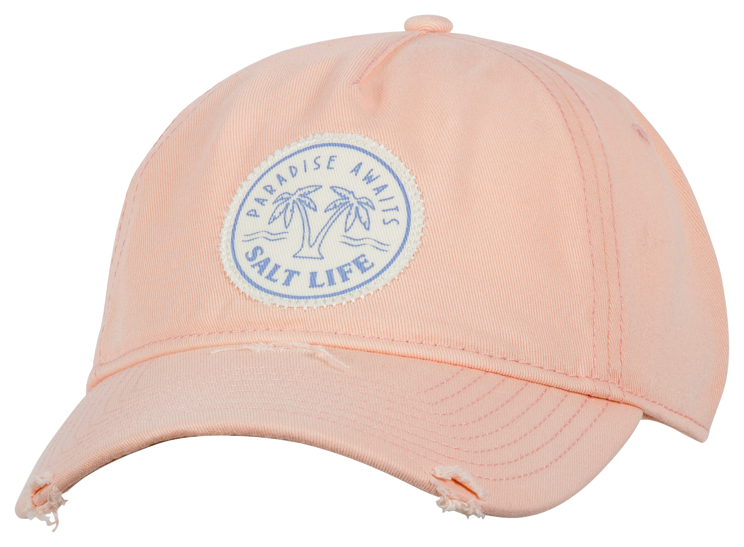 Salt Life Paradise Awaits Distressed Blue Cotton Adjustable Hat