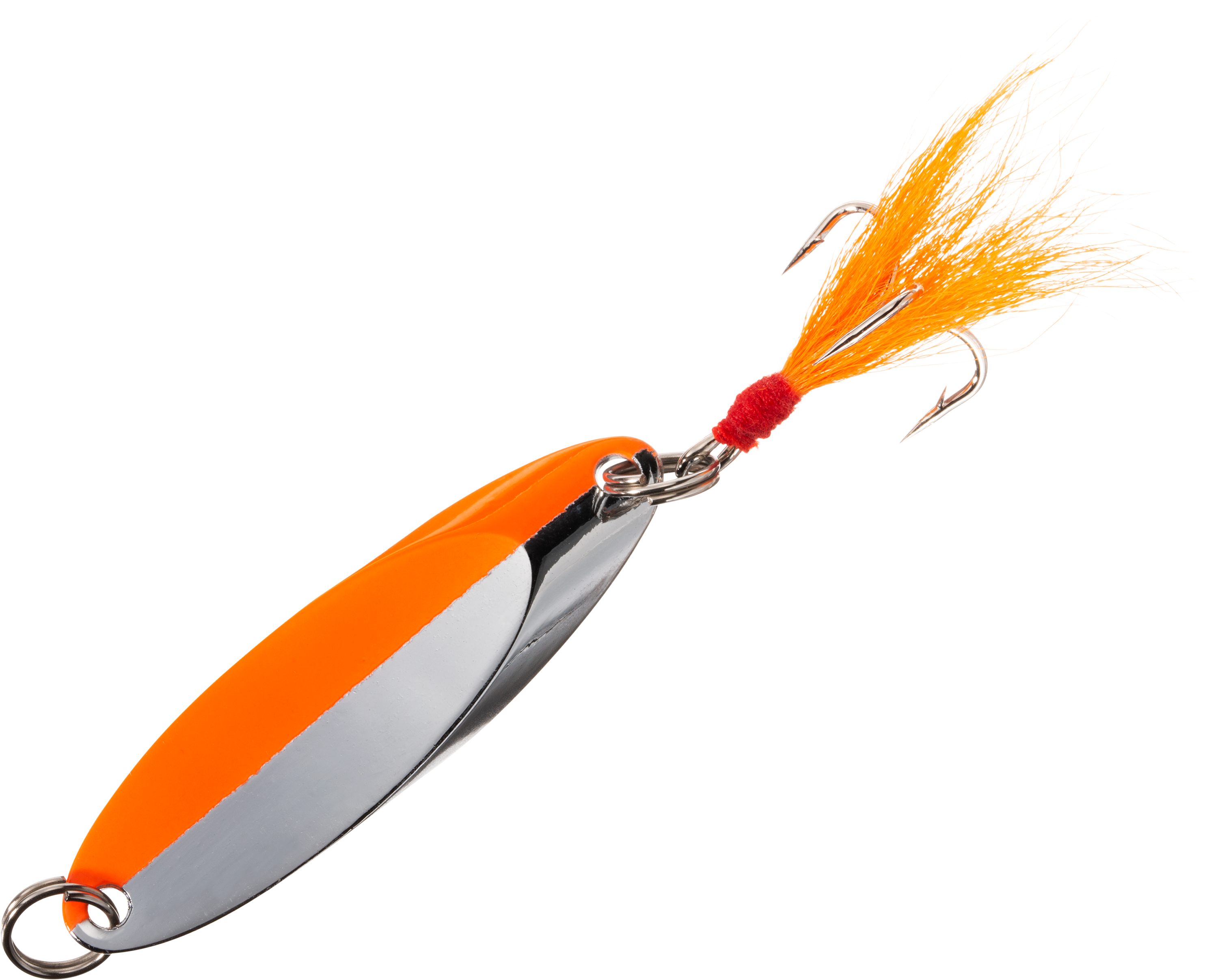 Bass Pro Shops Dressed Casting Spoon - 1/8 oz. - Nickel/Fluorescent Orange