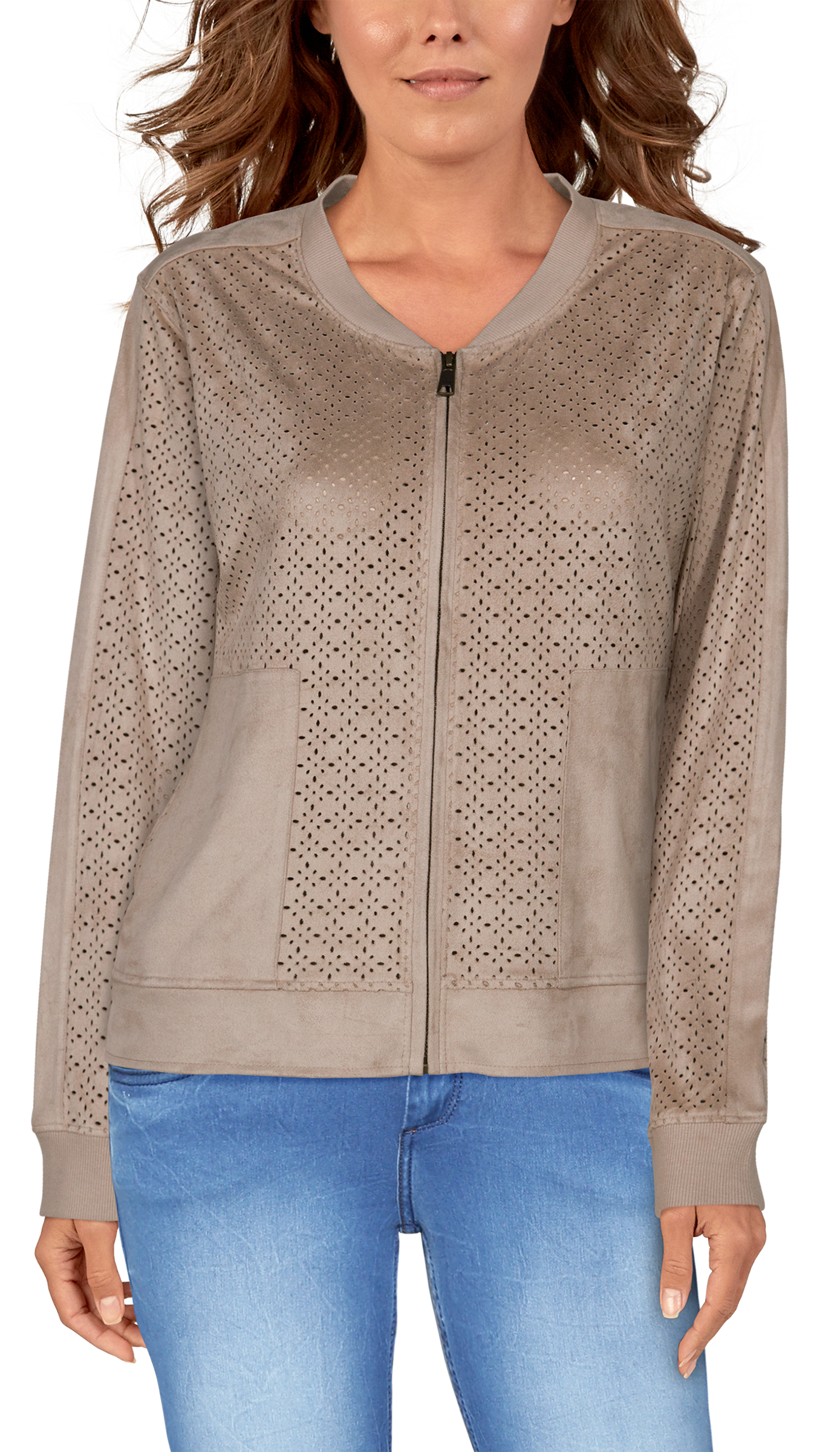 Bob Timberlake Faux Suede Bomber Jacket for Ladies - Doeskin - XS product image