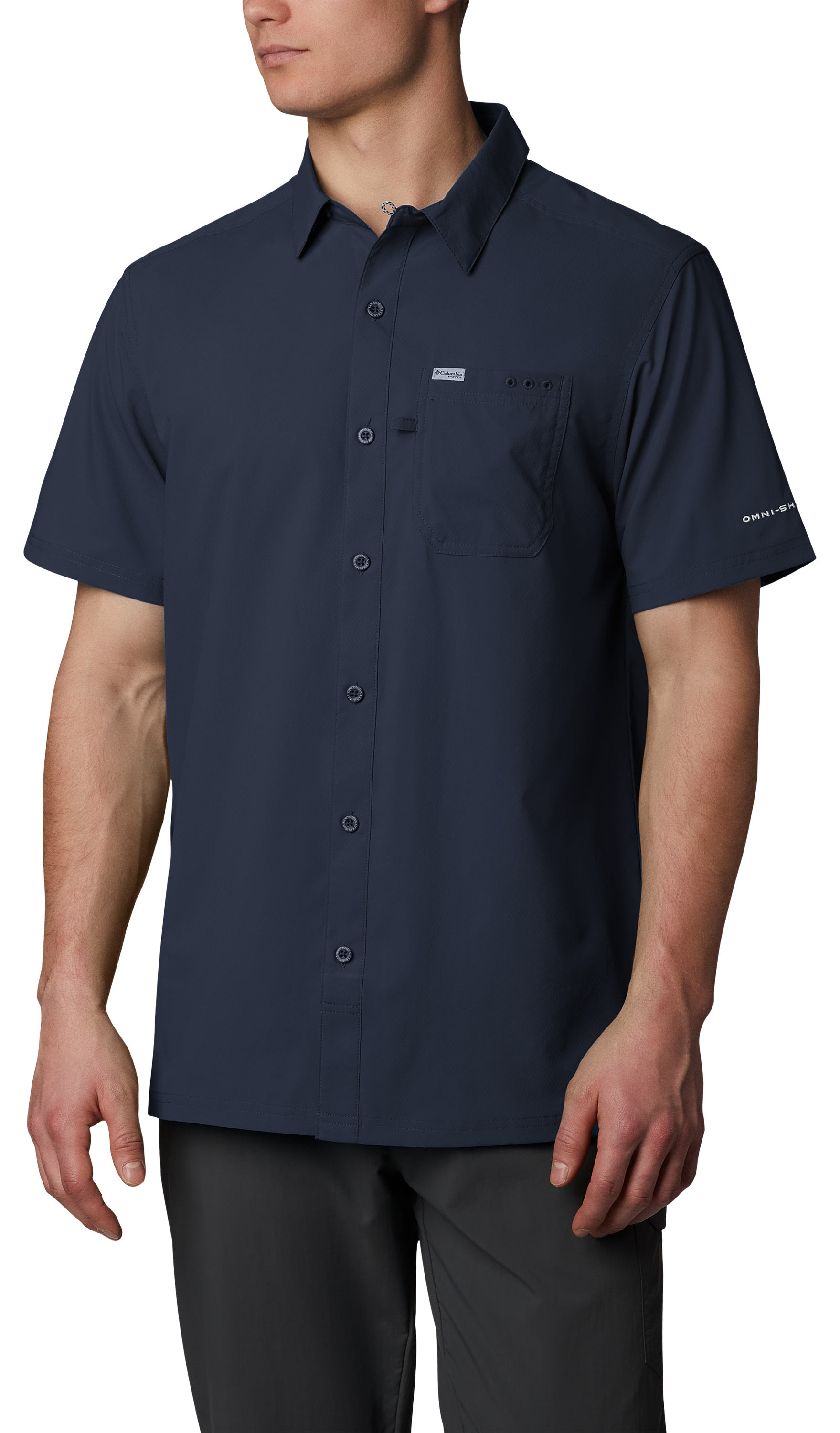 Image of Columbia PFG Slack Tide Camp Short-Sleeve Button-Down Shirt - Collegiate Navy - S