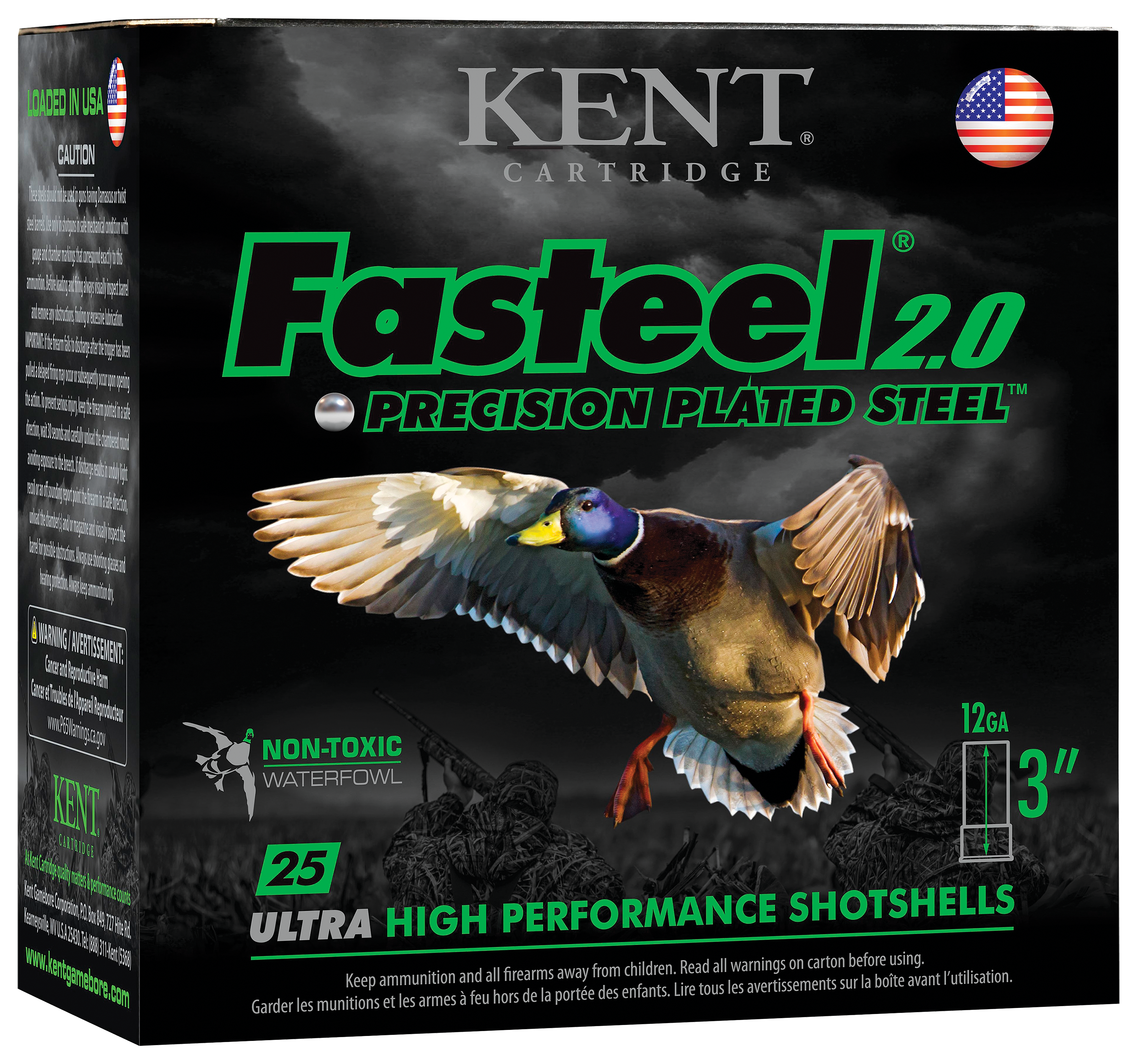 Kent Fasteel 2.0 Precision Plated Steel Shotgun Shells - 12 Gauge - #4 - 3.5'' - 250 Rounds - Kent Cartridge