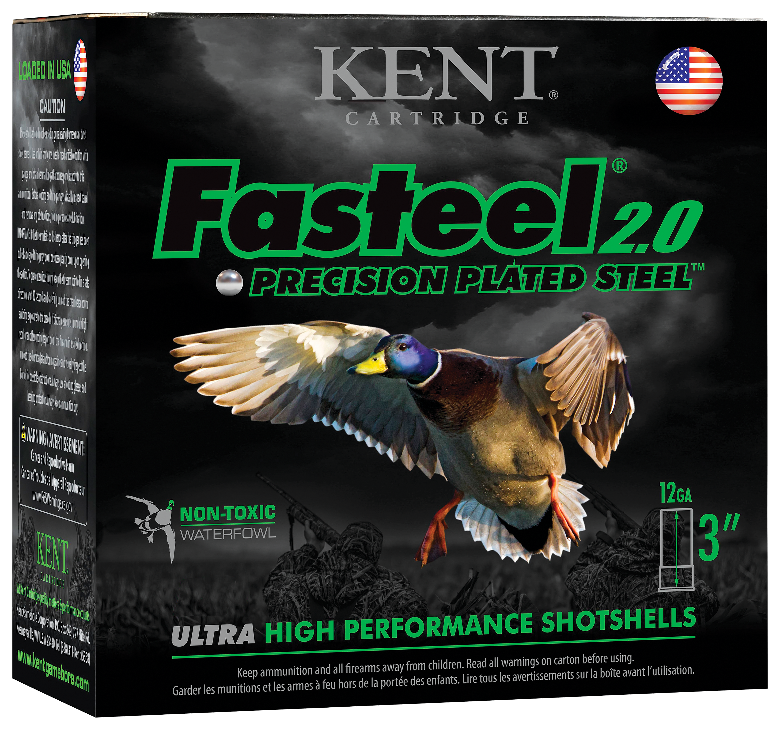 Kent Fasteel 2.0 Precision Plated Steel 3″ 12-Ga. 1-1/4 oz. Shotgun Shells - BB - 250 Rounds - Kent Cartridge