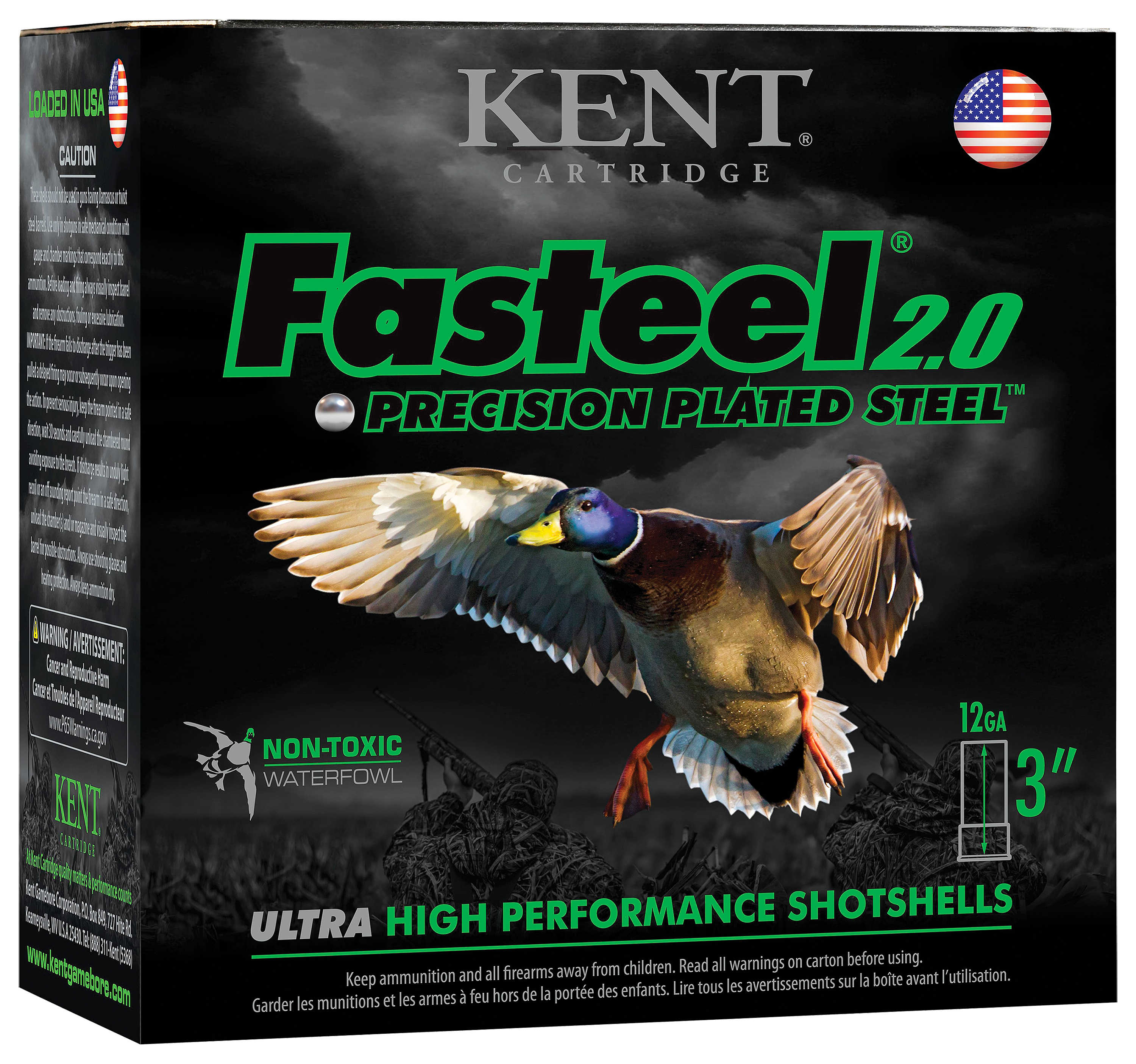 Kent Fasteel 2.0 Precision Plated Steel 3″ 12-Ga. 1-1/8 oz. Shotgun Shells - BB - 250 Rounds - Kent Cartridge