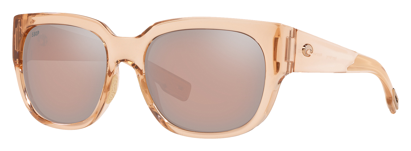 Costa Del Mar WaterWoman 580P Polarized Sunglasses for Ladies - Shiny Blonde Crystal/Copper/Silver Mirror - Standard