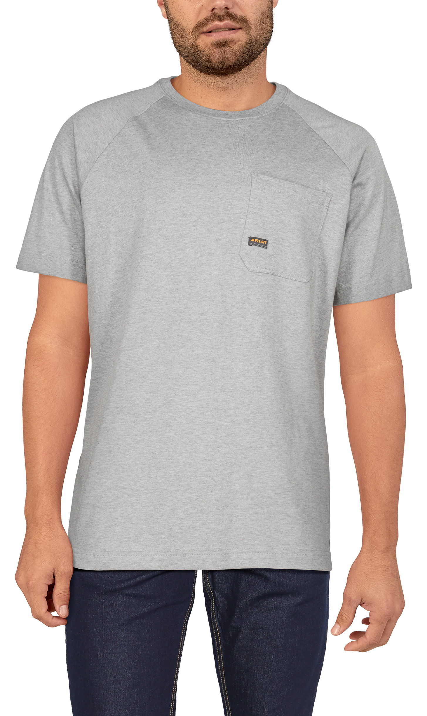 Image of Ariat Rebar CottonStrong Short-Sleeve T-Shirt for Men - Gray Heather - 3XL