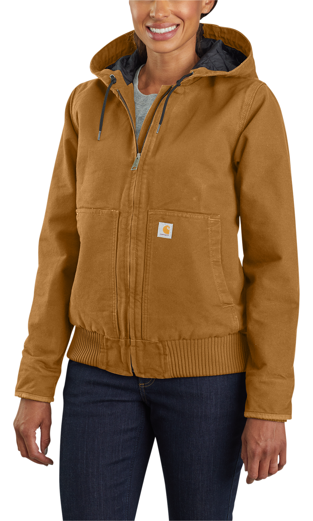 Image of Carhartt Duck Quilt-Lined Active Jacket for Ladies - Carhartt Brown