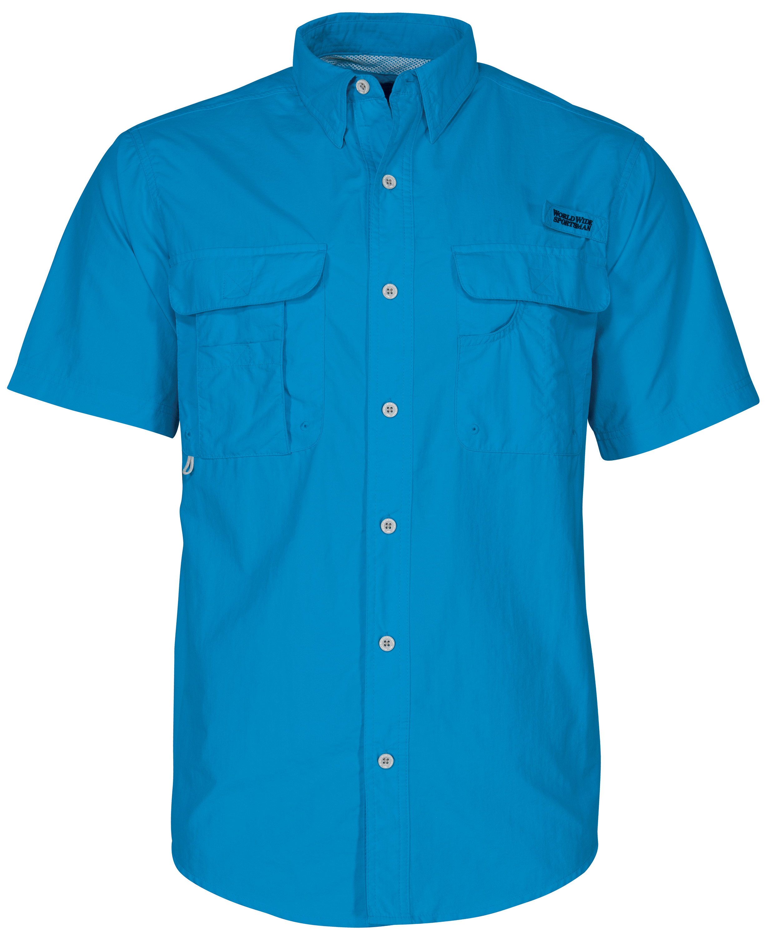 World Wide Sportsman Nylon Angler 2.0 Short-Sleeve Button-Down Shirt for Men - Mediterranean - M