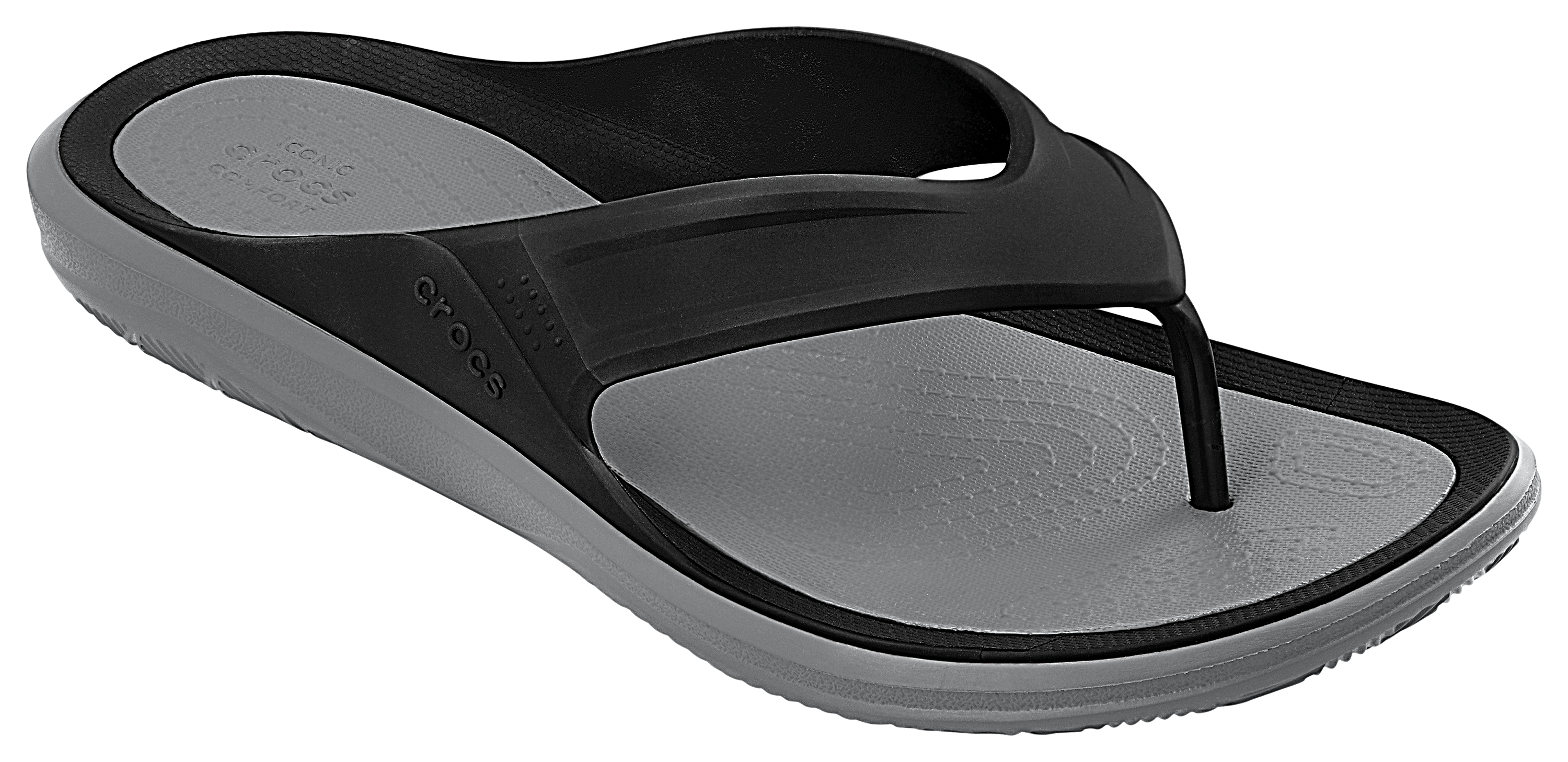 Crocs Swiftwater Wave Flip Thong Sandals for Men - Black/Gray - 10M