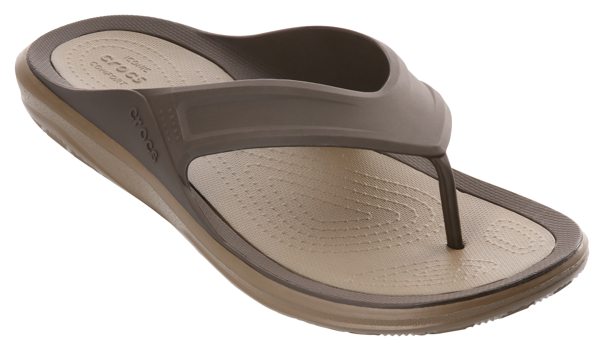 Crocs Swiftwater Wave Flip Thong Sandals for Men - Espresso/Walnut - 11M
