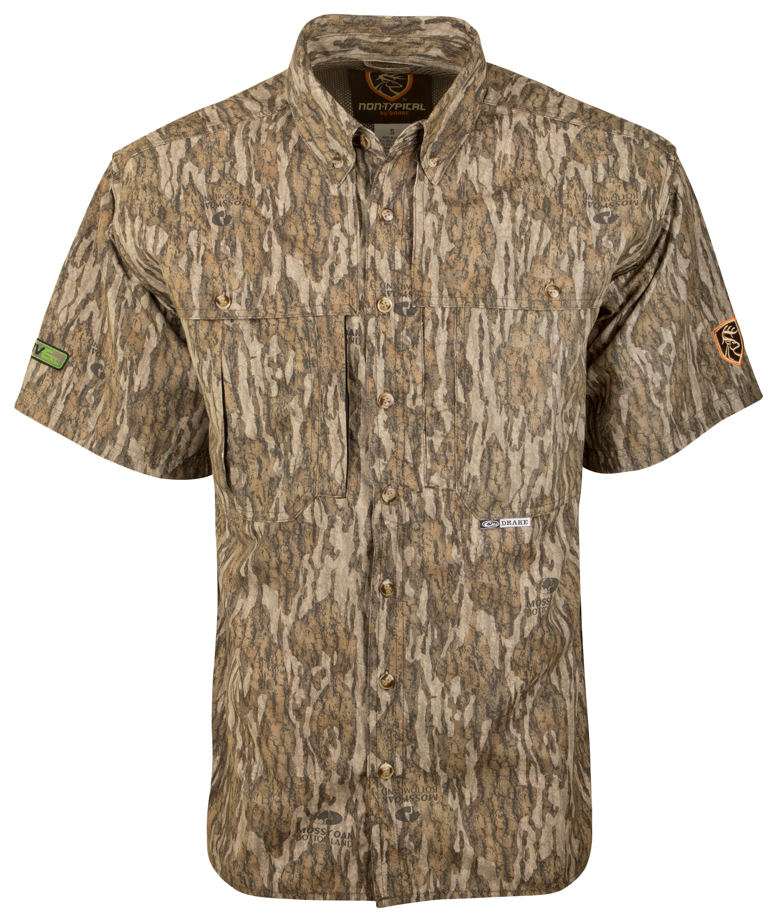 Image of Drake Non-Typical Dura-Lite Button-Down Short-Sleeve Shirt with Agion Active XL for Men