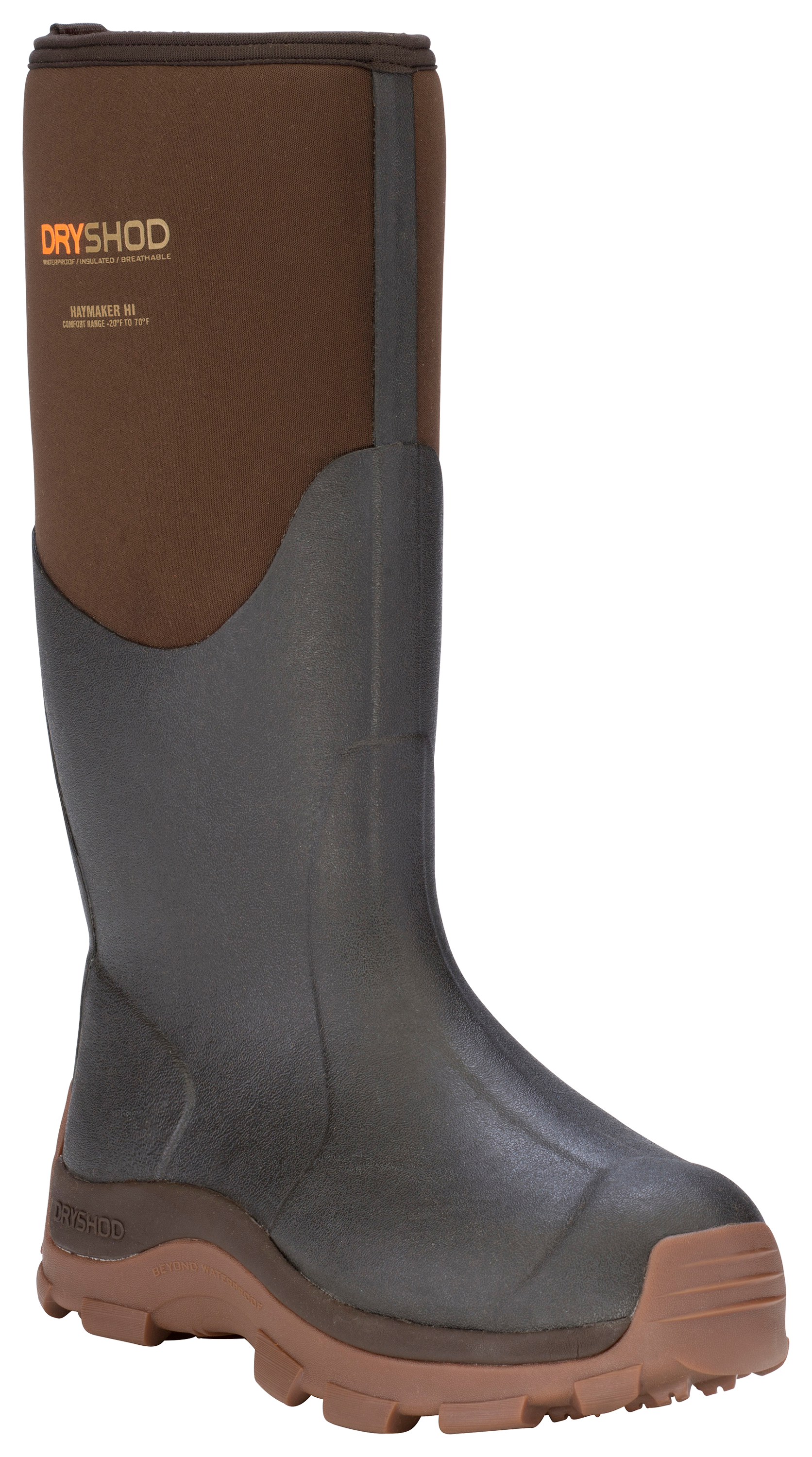 Image of Dryshod Haymaker Hi Rubber Boots for Ladies - Brown/Tan - 9M
