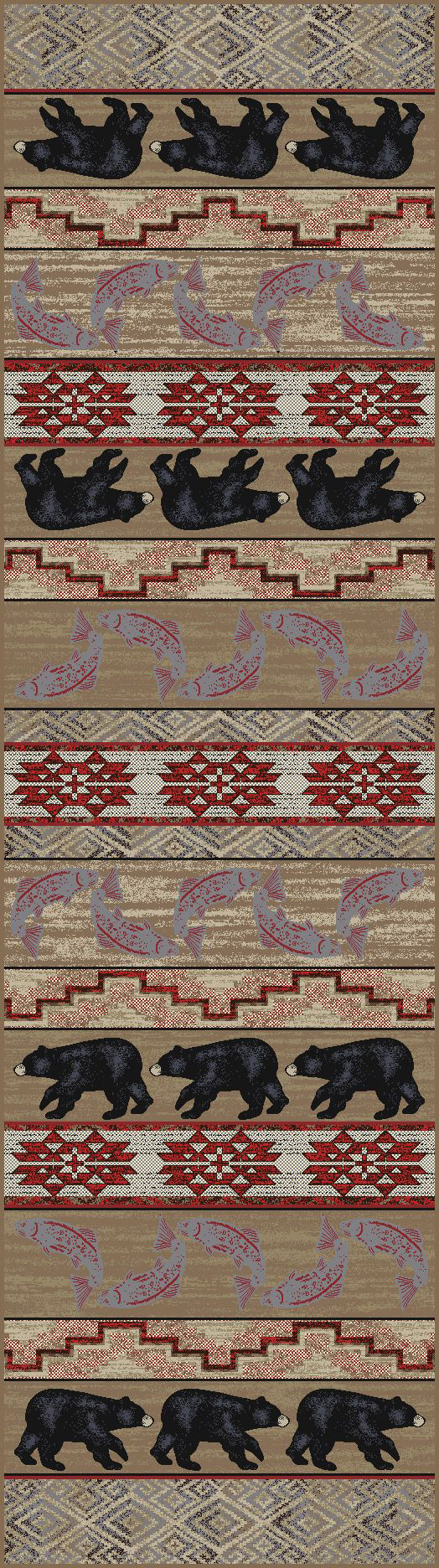 Image of American Dakota Bitter Root Area Rug - Brown - 2' x 8'