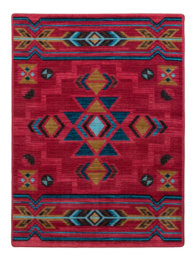 Image of American Dakota Buckhorn Area Rug - Red - 8' x 11'