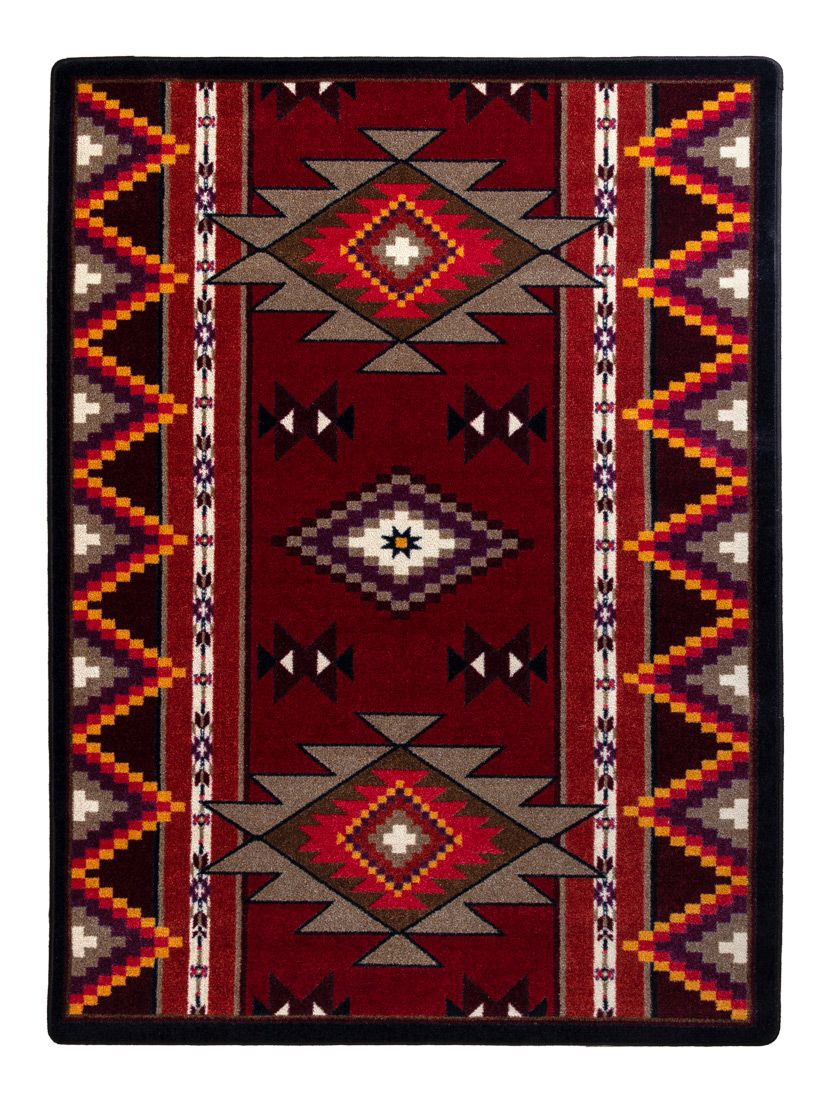 Image of American Dakota Broken Bow Area Rug - Red - 8' x 11'
