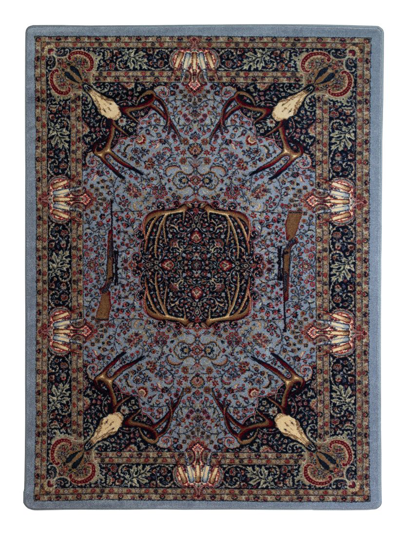 Image of American Dakota Trophy Room Area Rug - Blue - 4' x 5'