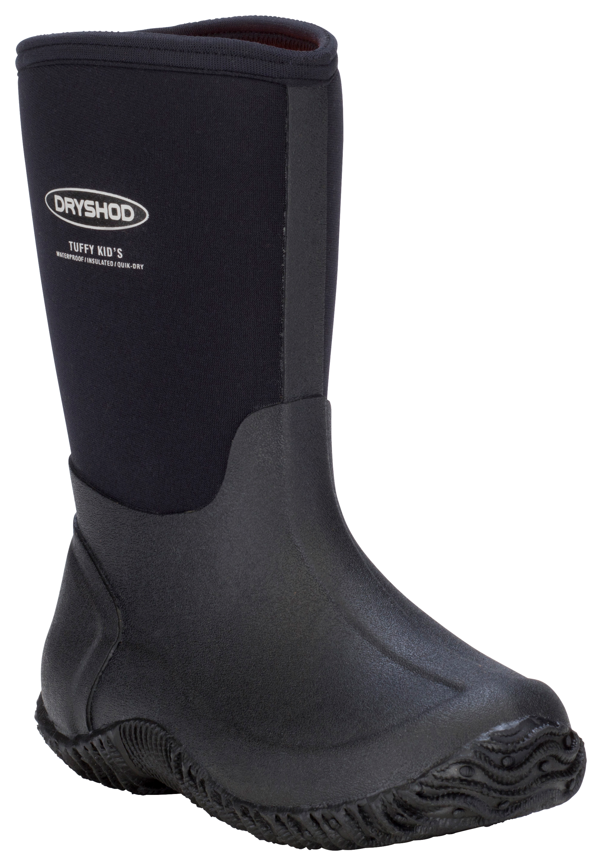 Image of Dryshod Tuffy All-Season Rubber Boots for Toddlers or Kids - Black/Pink - 6 Kids