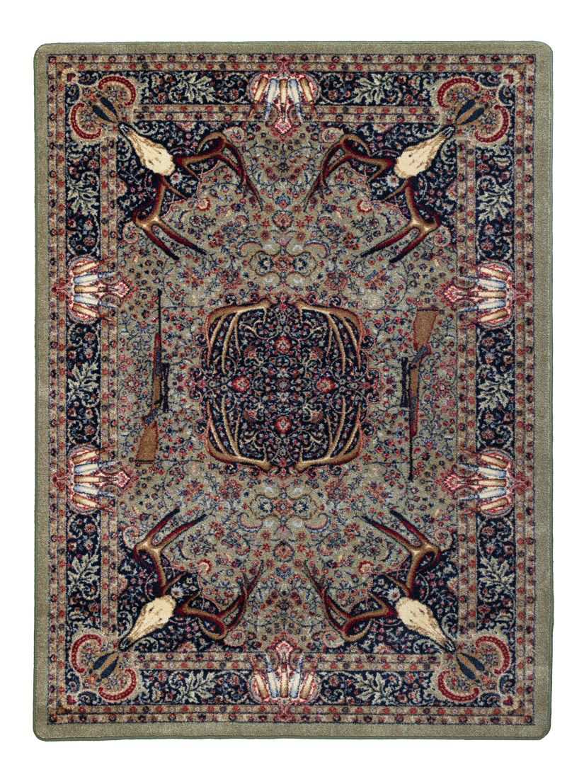 Image of American Dakota Trophy Room Area Rug - Green - 3' x 4'