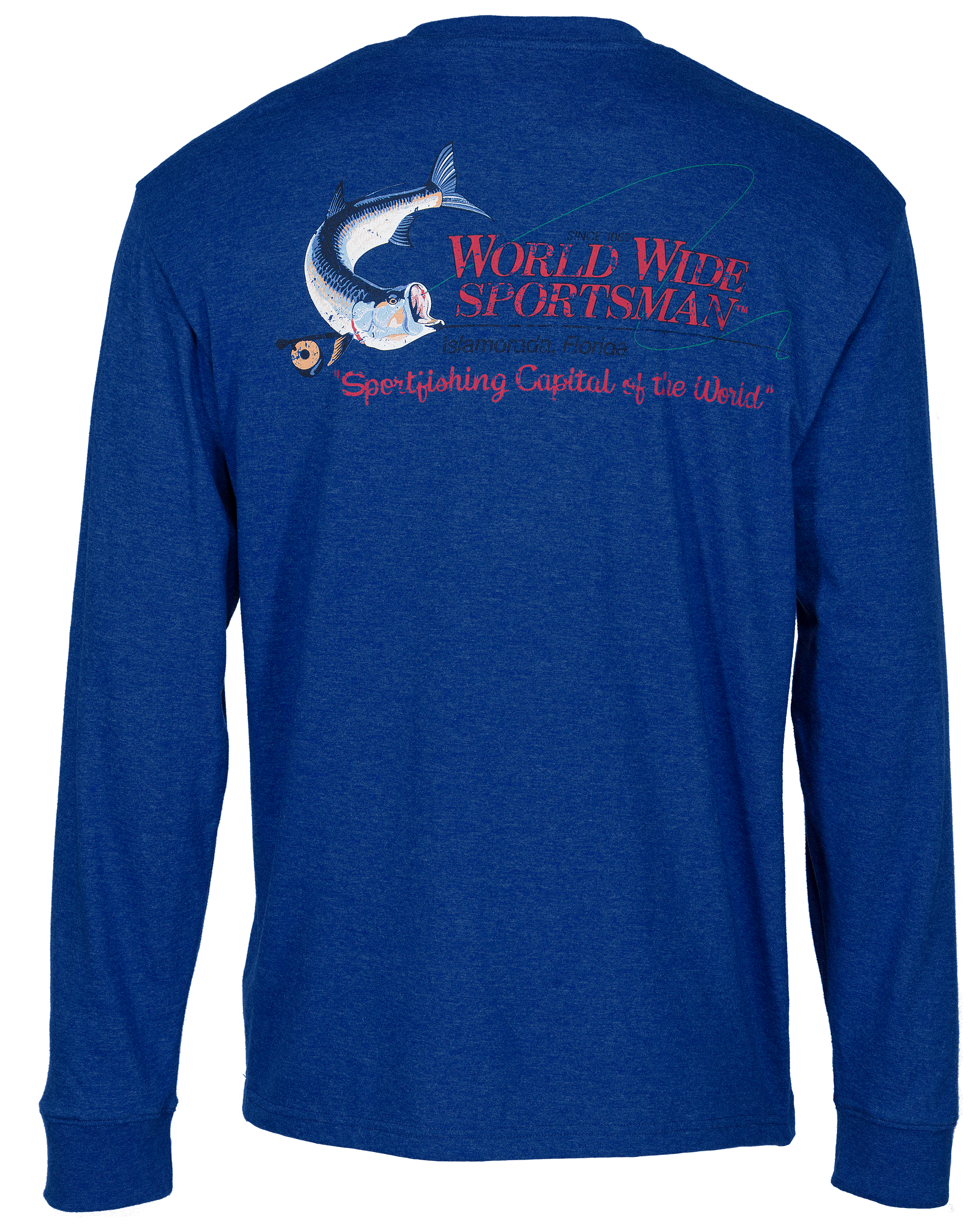 Image of World Wide Sportsman Logo Pocket Long-Sleeve T-Shirt - Royal Blue