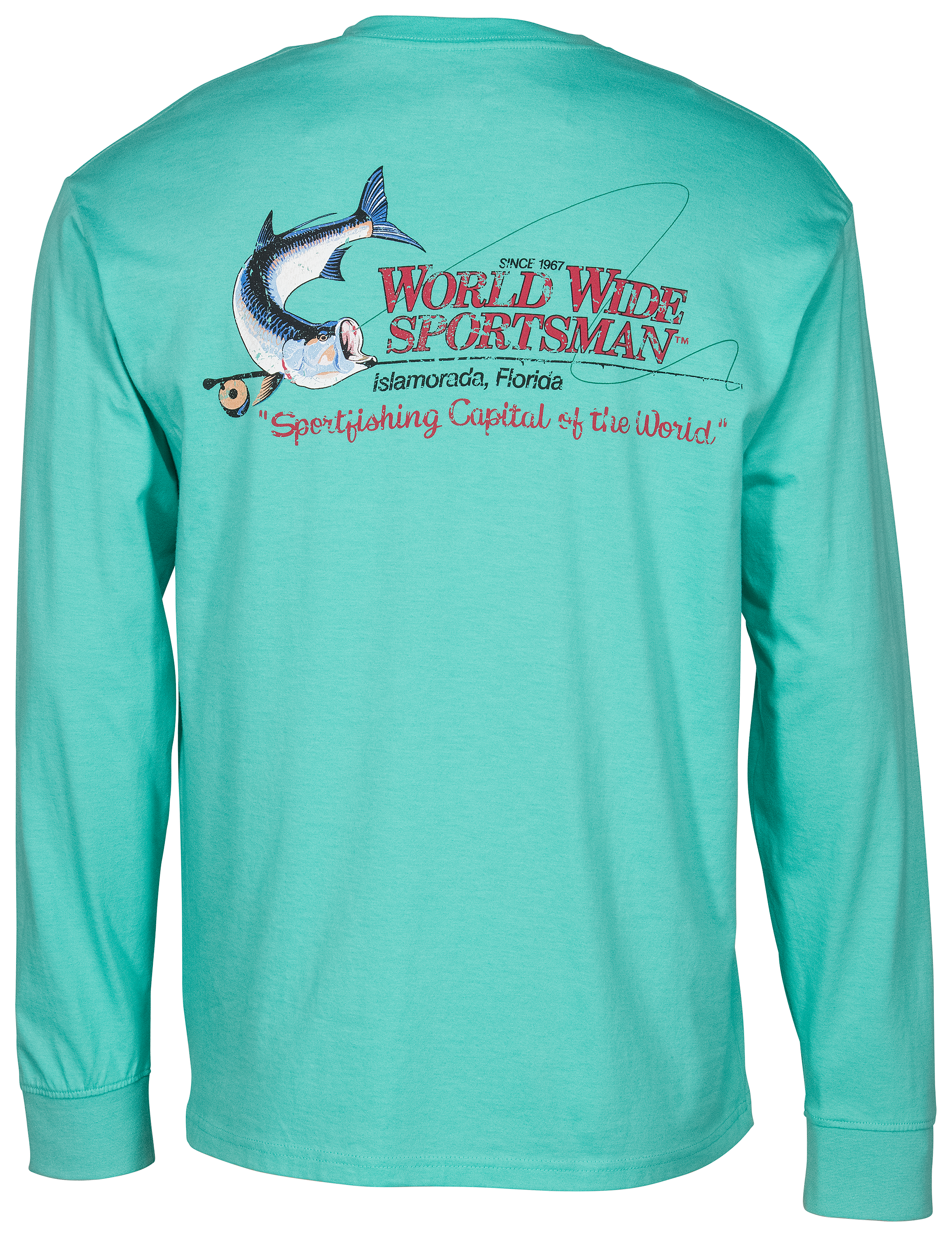 Image of World Wide Sportsman Logo Pocket Long-Sleeve T-Shirt - Cascade