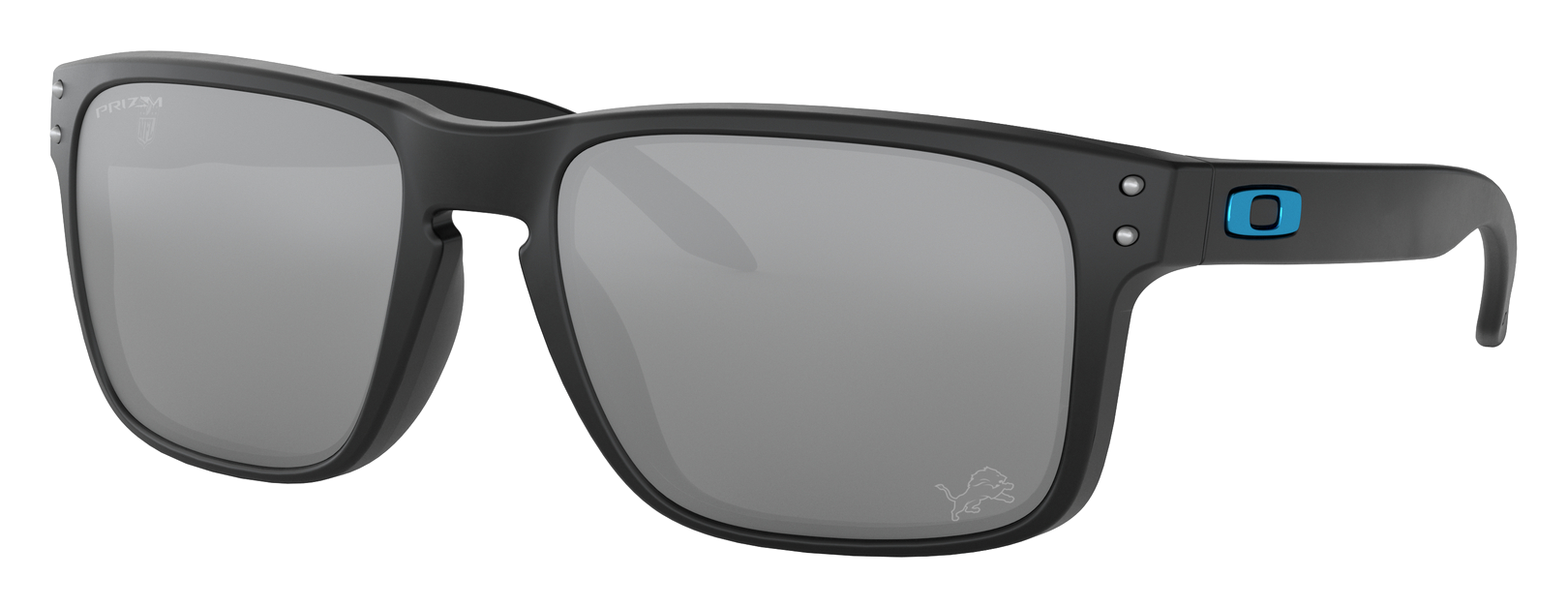 Image of Oakley NFL Holbrook OO9102 Prizm Grey Sunglasses - Detroit Lions/Matte Black/Prizm Black - X-Large