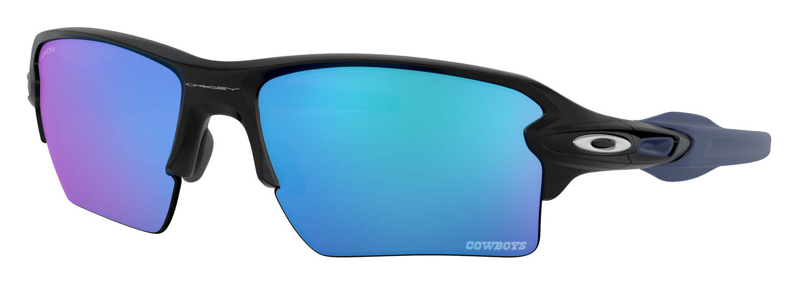 Oakley NFL Flak 2.0 XL OO9188 Prizm Grey Sunglasses - Dallas Cowboys/Matte Black/Prizm Sapphire - Standard