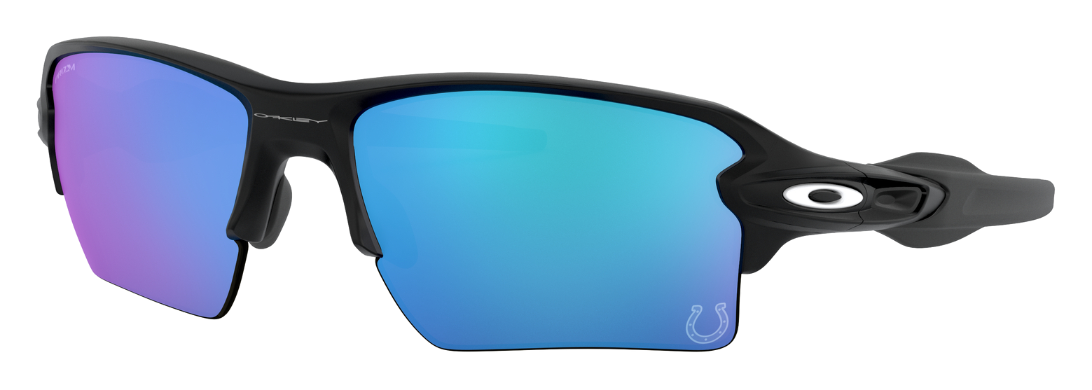 Image of Oakley NFL Flak 2.0 XL OO9188 Prizm Grey Sunglasses - Indianapolis Colts/Matte Black/Prizm Sapphire - Standard